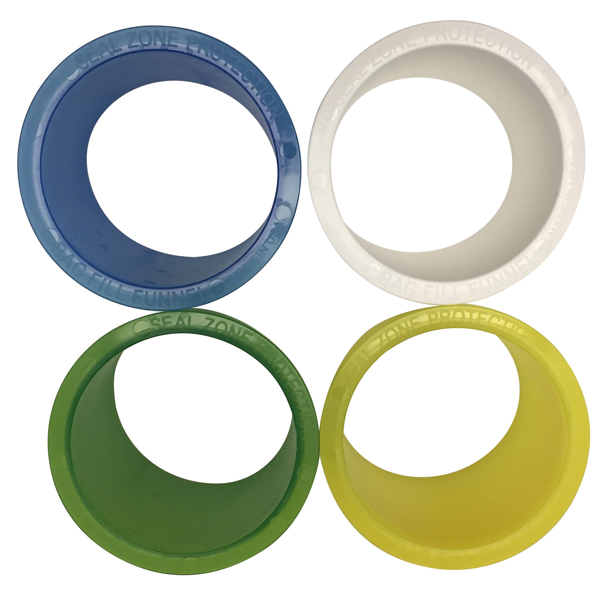 2 Pack White Bag Fill Funnel - Durable Plastic Filling Funnel for Food Storage, Pet Food, Grains & Bulk Items - Perfect for Kitchen, Pantry & Camping Use