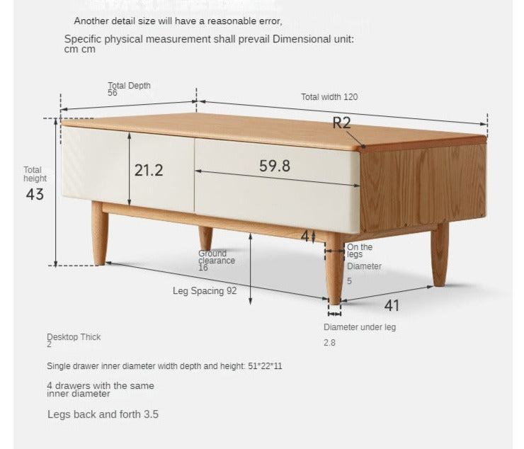 Modern Oak Solid Wood TV Stand with Storage - Stylish Entertainment Center for Living Room, Bedroom & Home Theater