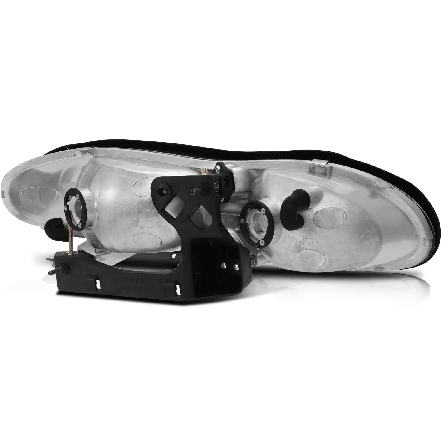 SCITOO Pair Headlight Assembly for Chevrolet Camaro 1998-2002 - Chrome Housing & Clear Lens - Replacement Part #16525313 GM2503211 (Bulbs Not Included) - Perfect for Night Driving & Car Restoration Projects
