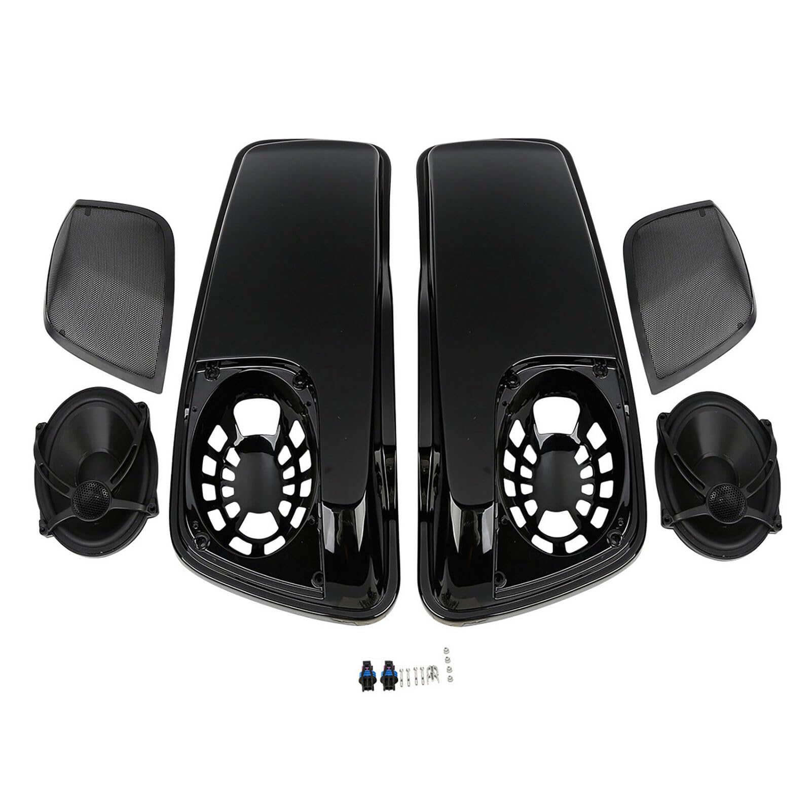 TCT-MOTORPARTS 5X7 Speakers Saddlebag Lids for Harley Davidson 2014-2023 Touring Models FLT FLHT FLHTCU FLHRC - Compatible with Road King, Road Glide, Street Glide, Electra Glide & Ultra Classic - Perfect for Motorcycle Audio Upgrades & Long Rides