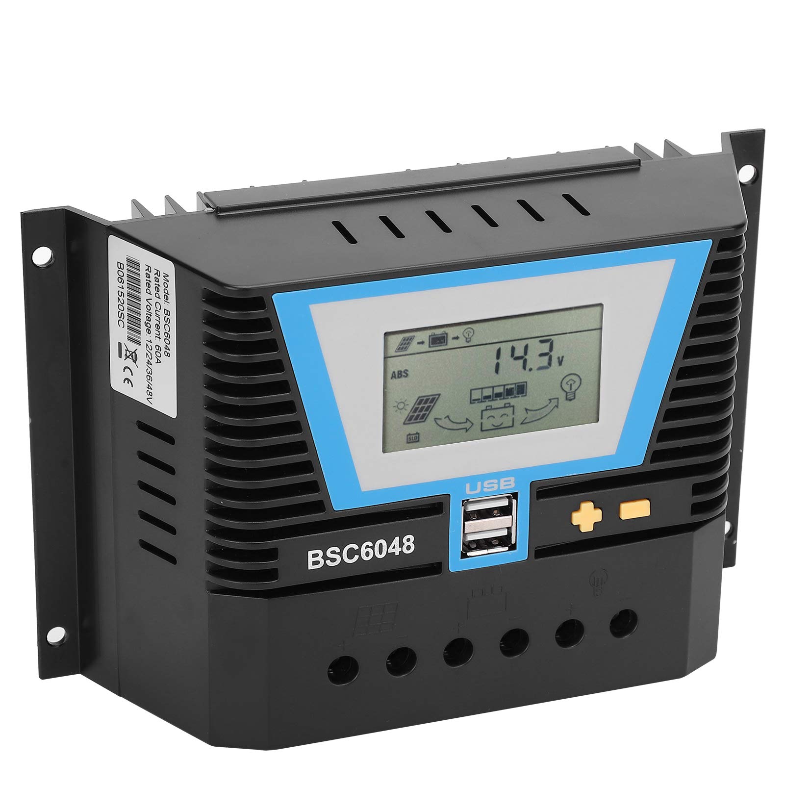 Erengy Solar Charge Controller - Durable & Wear-Resistant for Lithium Iron Phosphate, Gel, Lead-Acid & Ternary Lithium Batteries | Perfect for Off-Grid Solar Systems, RV, Marine & Home Energy Storage