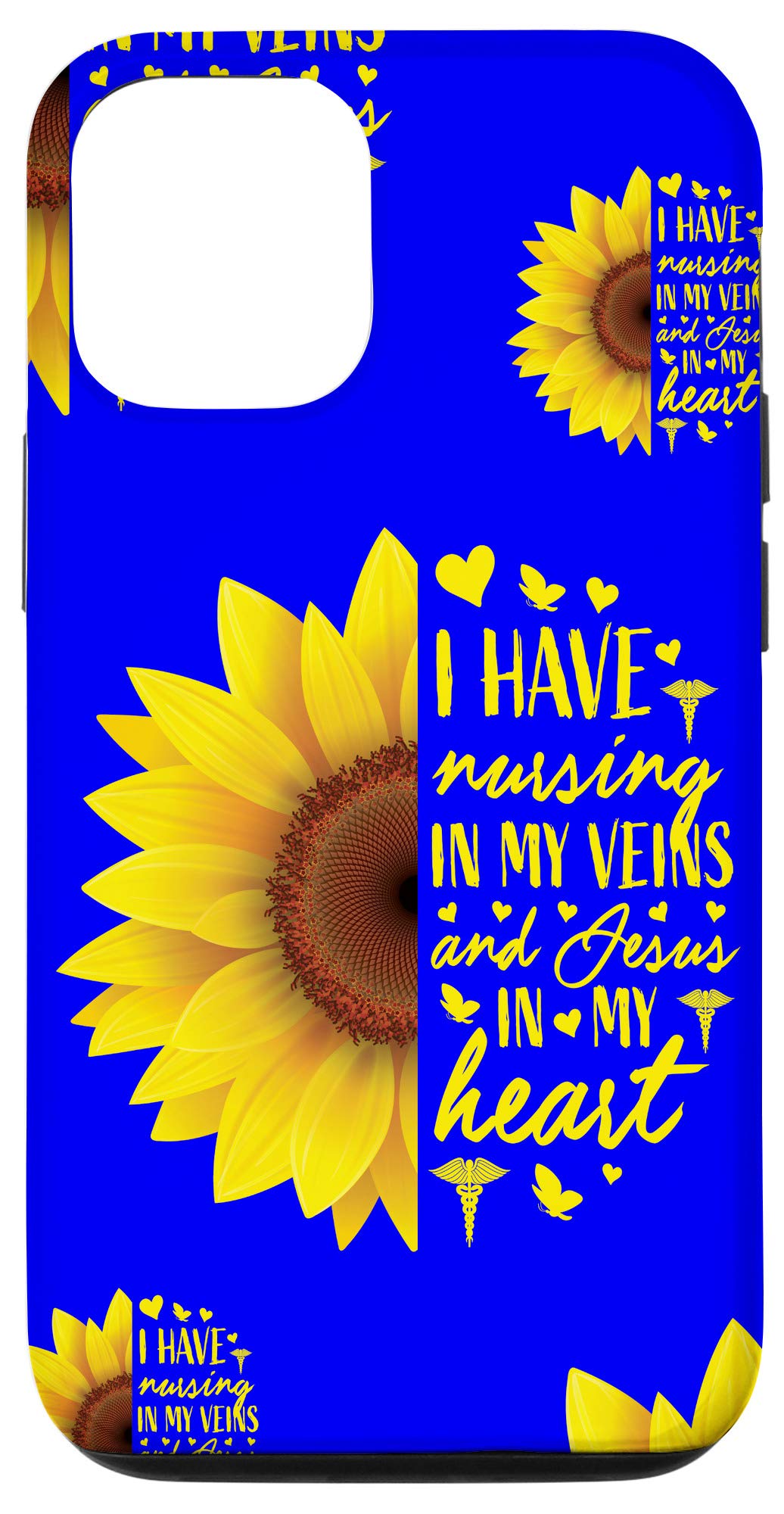 iPhone 12/12 Pro Cute Nurse Phone Case - Christian Gift for Nurses RN - Sunflower Design - Perfect for Healthcare Workers & Nursing Students