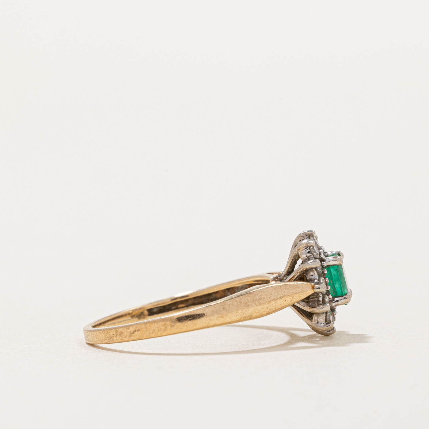 Emerald & Diamond Ring - 0.26ct Emerald & 0.12ctw Diamond Engagement Ring | Size 6 | Perfect for Wedding, Anniversary & Special Occasion Gifts