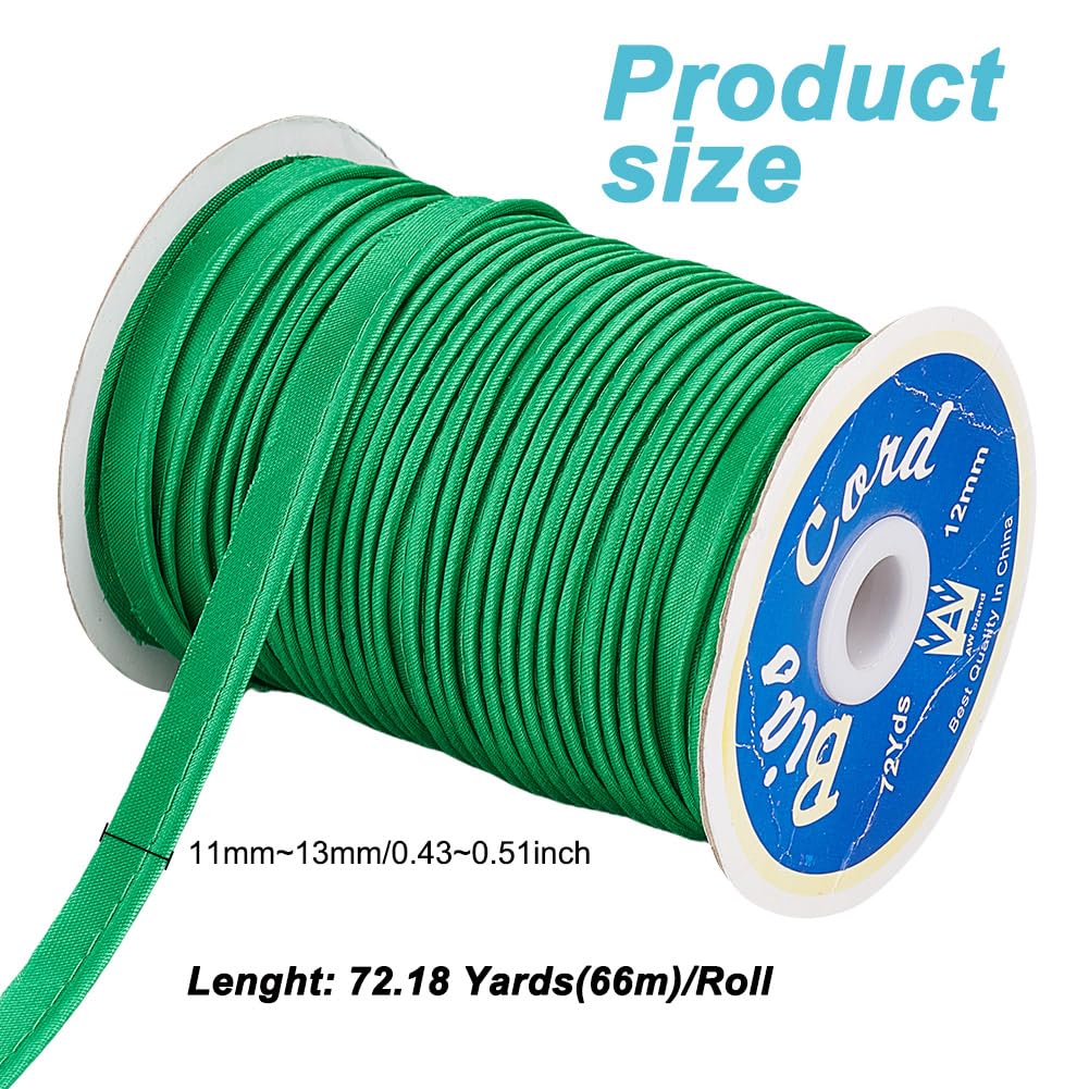 3/8-1/2 Inch 72.18 Yards Dark Green Polyester Satin Bias Tape - Welting Cord Piping Trim for Sewing, DIY Crafts, Fabric Edge Binding - Perfect for Quilting, Upholstery, Clothing & Home Decor Projects