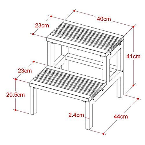 2-Step Solid Wood Ladder Stool - Multi-Purpose Shoe Bench, Flower Stand, Bathtub Barrel Footrest & High Pedal Stool for Home, Bathroom, and Garden Use