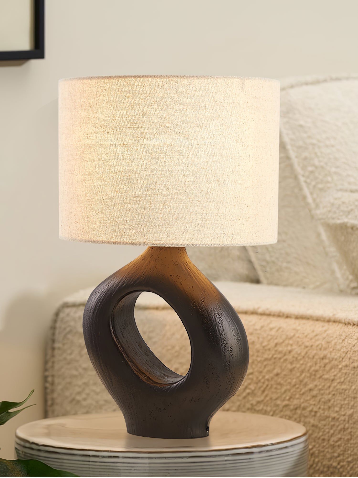 Amara Modern Sculptural Table Lamp - Elegant Home Decor for Living Room, Bedroom & Office - Dimmable LED Light for Cozy Ambiance