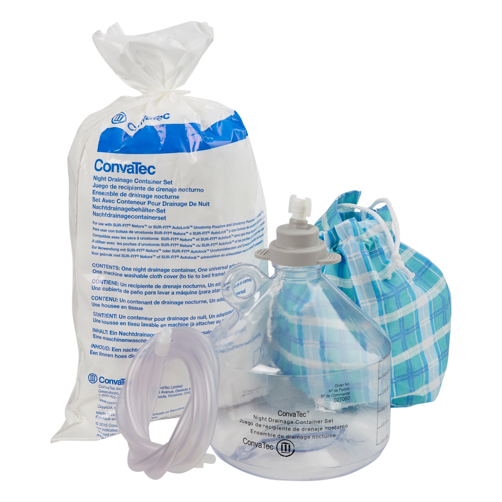 ConvaTec Night Drainage Container Set - 1/2 Gallon Capacity | Medical Urine Collection Bag for Home & Hospital Use | Ideal for Post-Surgery & Nighttime Care