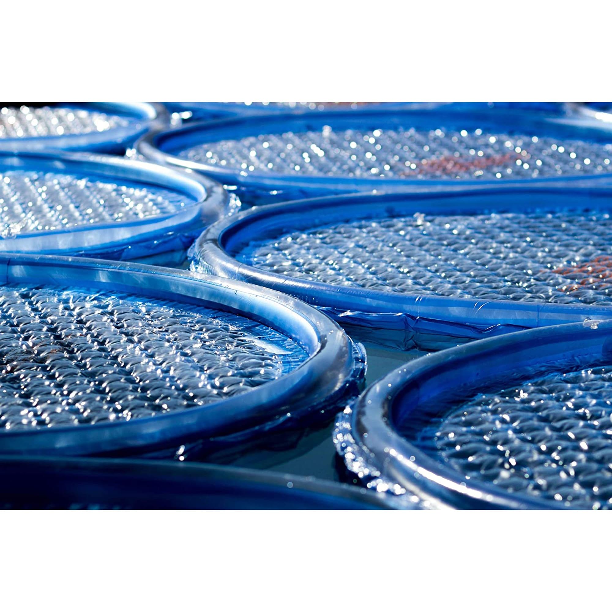Solar Pool Heater Cover - 9 Pack UV Resistant Sun Rings for Above Ground & Inground Swimming Pools, Hot Tubs & Spas - Blue Solar Heating Accessories for Energy Efficient Water Warming