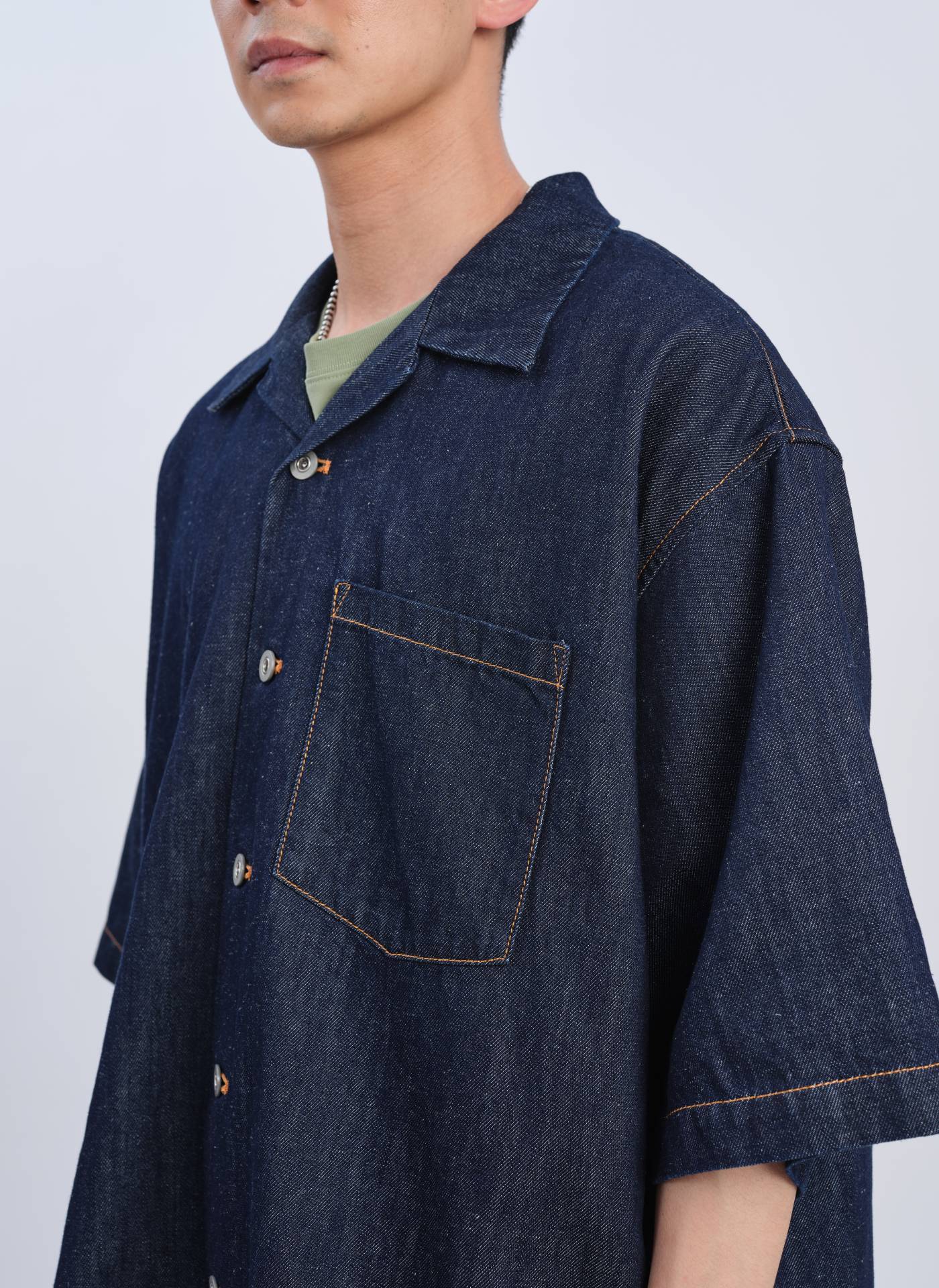 Premium Indigo Cotton Linen Denim Shirt Jacket for Men & Women - Casual Overshirt with Button Front & Chest Pockets - Perfect for Layering, Outdoor Adventures & Streetwear Fashion