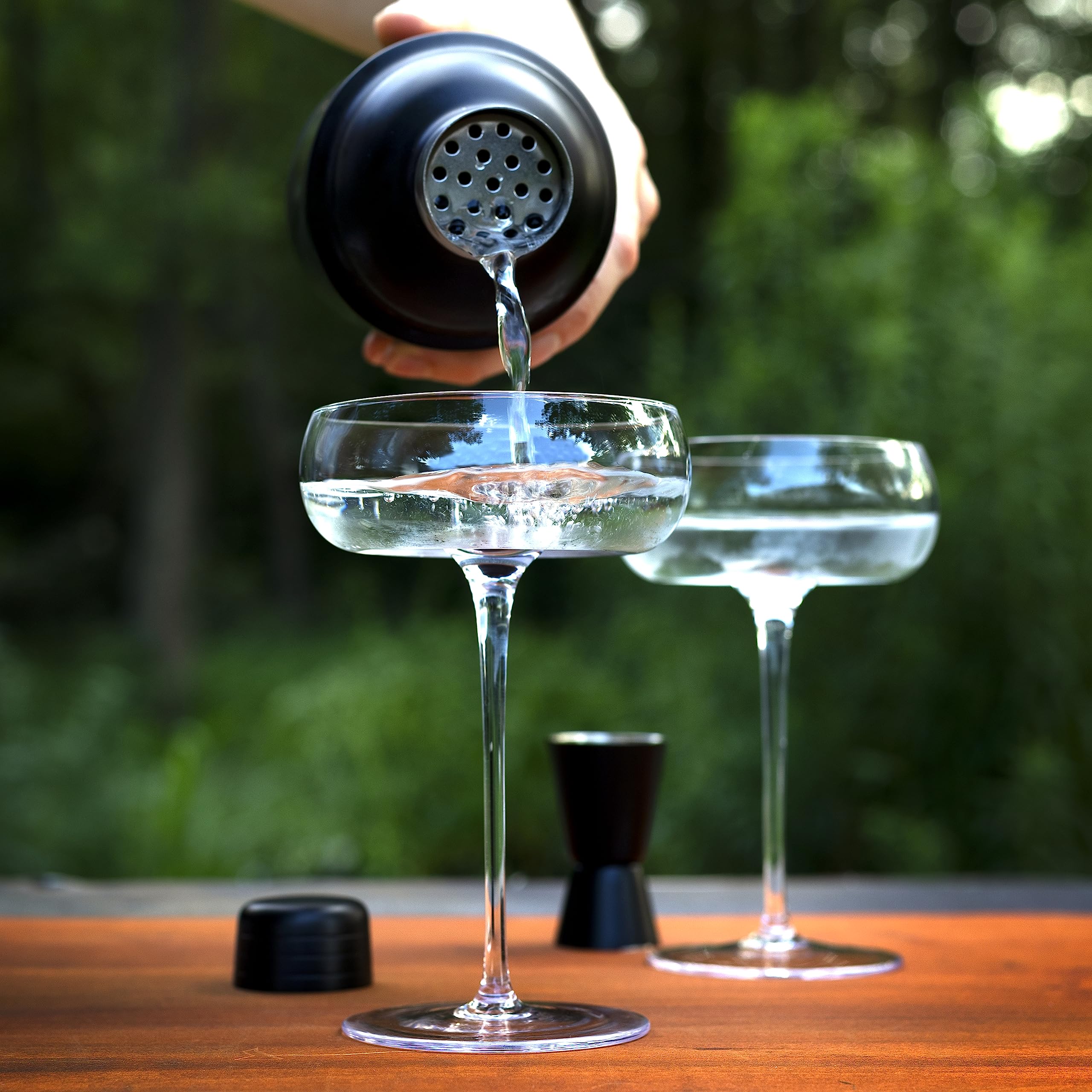 Premium Handcrafted 8 Oz Coupe Glasses Set of 4 - Vintage Champagne & Martini Glasses with Garnish Picks - Luxury Cocktail Glasses in Gift Box - Perfect for Home Bars, Wedding Toasts & Cocktail Parties