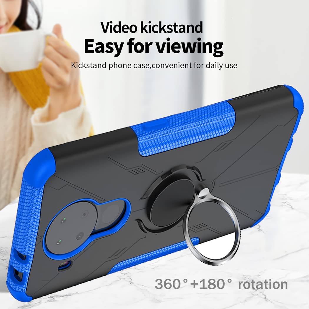 Nokia 5.4 Case with Screen Protector & Kickstand - Blue for Daily Protection