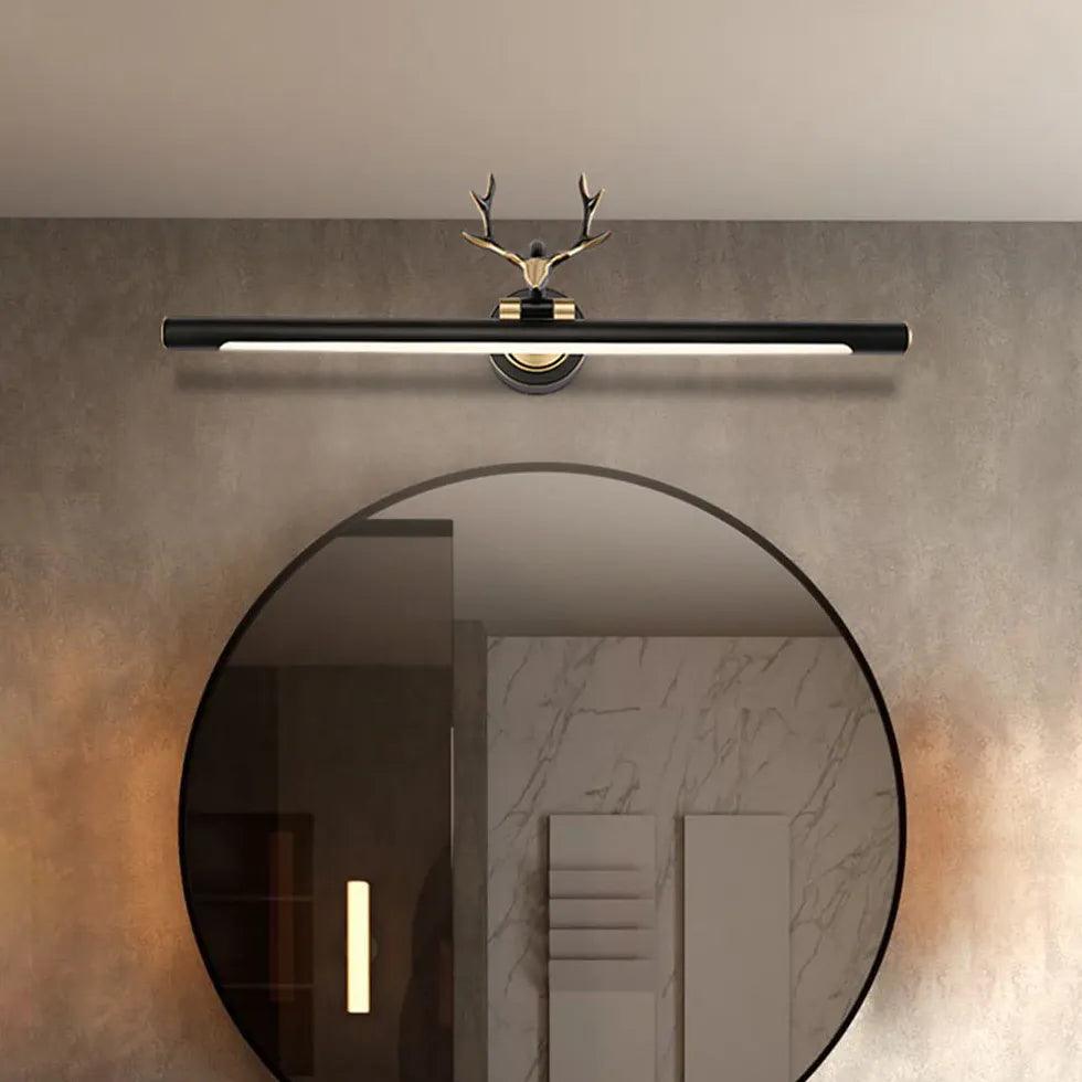 Reindeer Antler LED Bathroom Mirror Lights - Christmas Holiday Decor for Home, Bedroom, Vanity & Makeup Area - Warm White Fairy String Lights for Cozy Ambiance