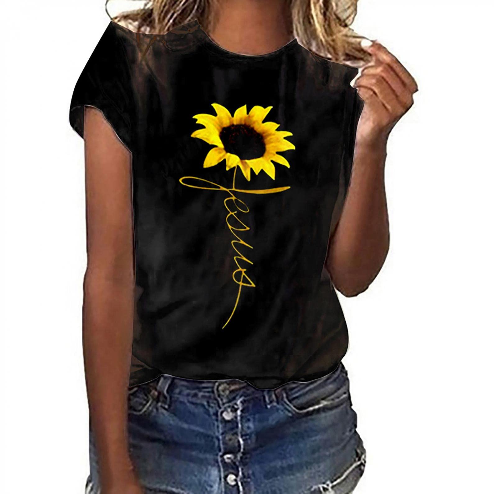 Women's Dressy Graphic Tee Shirts - 2022 Summer Casual Short Sleeve O-Neck Tops for Women | Perfect for Daily Wear, Office & Weekend Outfits