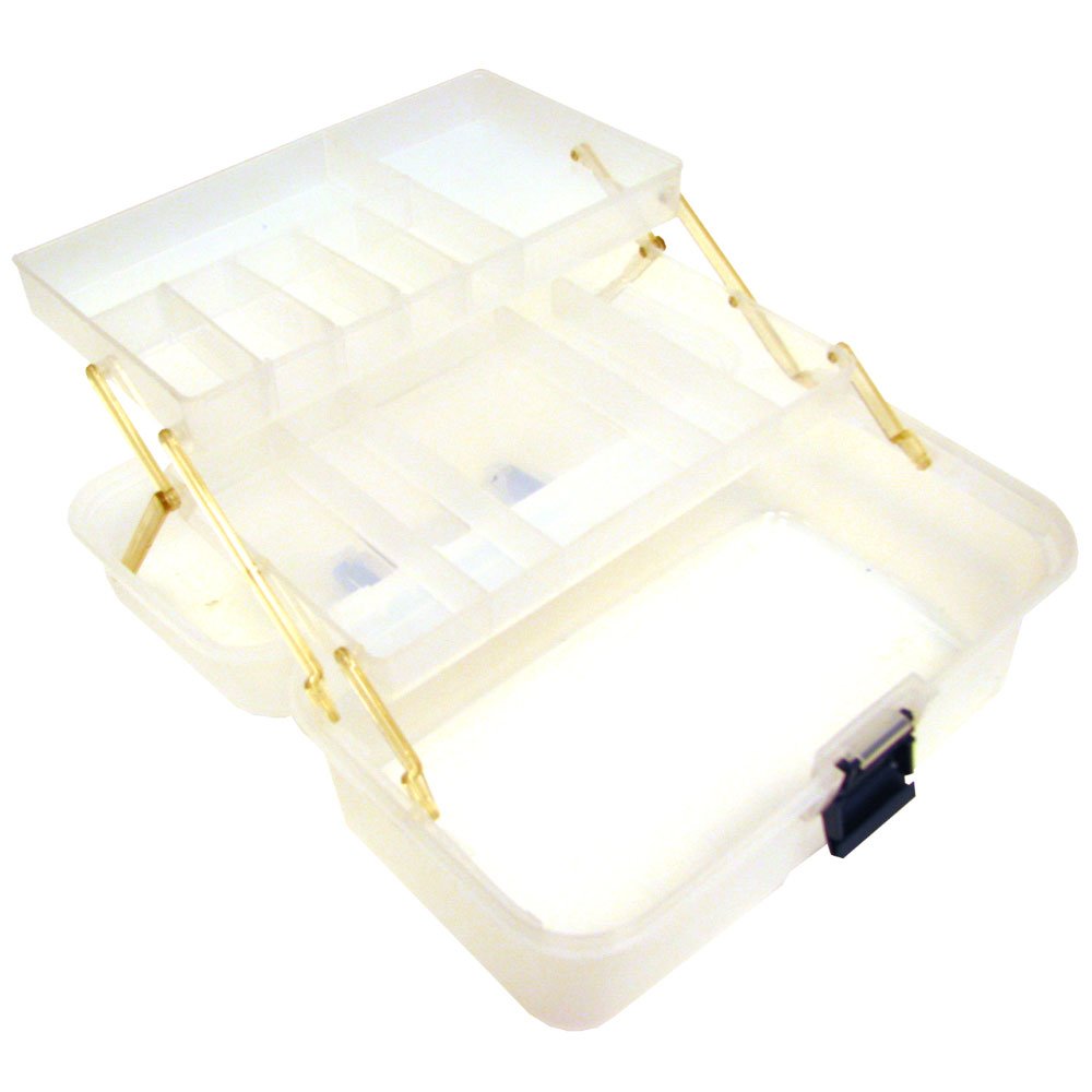 Stalwart Folding Transparent Plastic Tool Box - Portable Storage Organizer for Tools, Crafts & Office Supplies | Perfect for DIY, Home Repair & Worksite Organization