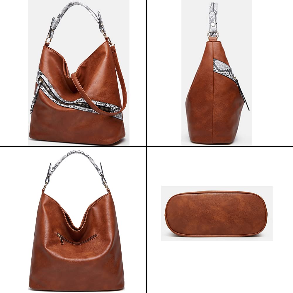 Stylish Women's PU Leather Shoulder Bag with Snake Print - Fashionable Tote & Underarm Handbag for Work, Travel & Everyday Use