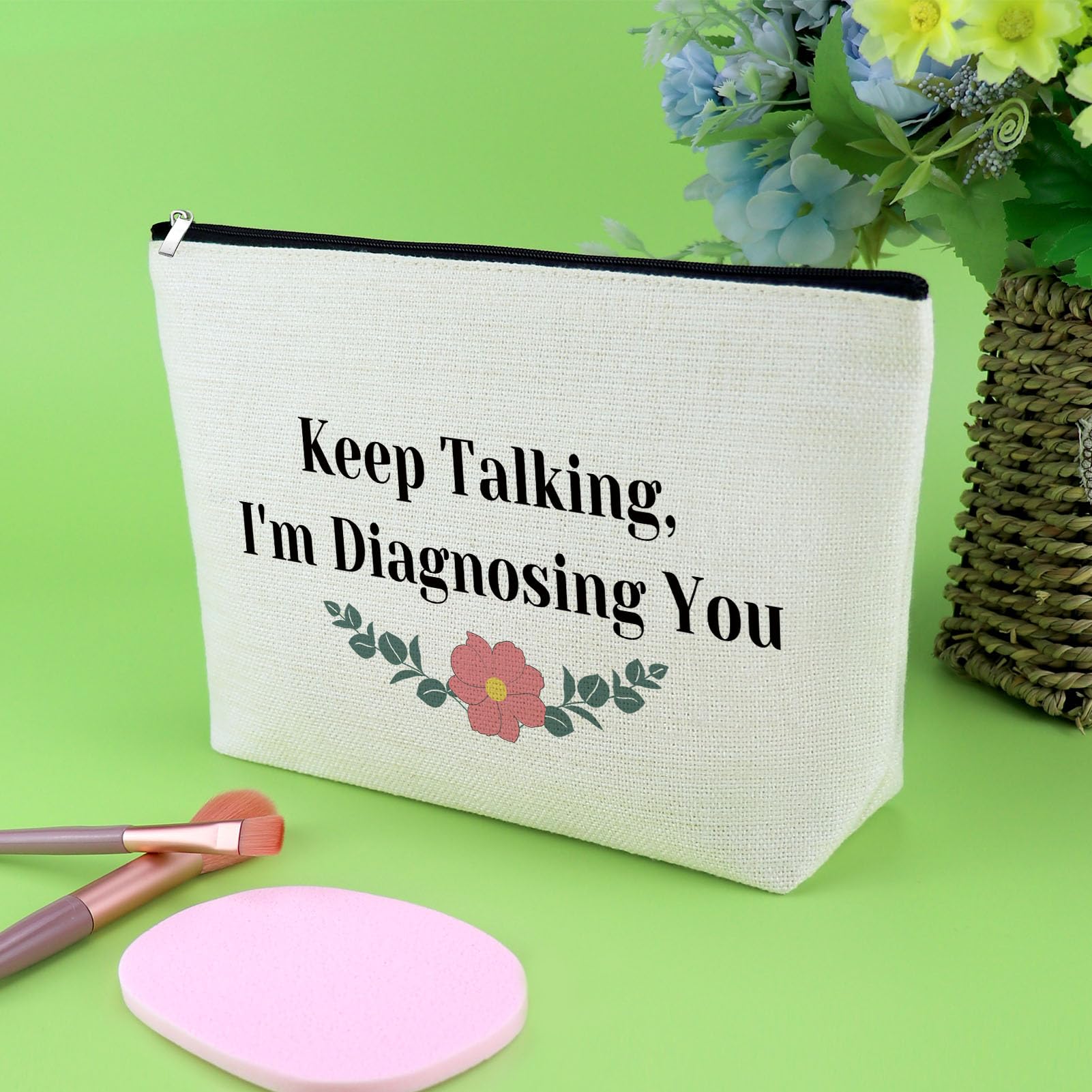 Psychology Gifts for Women - Therapist Appreciation Thank You Gift, Graduation & Birthday Present for Psychologists - Travel Makeup Bag & Cosmetic Pouch (Perfect for Counseling Sessions, Office Use & Daily Essentials)