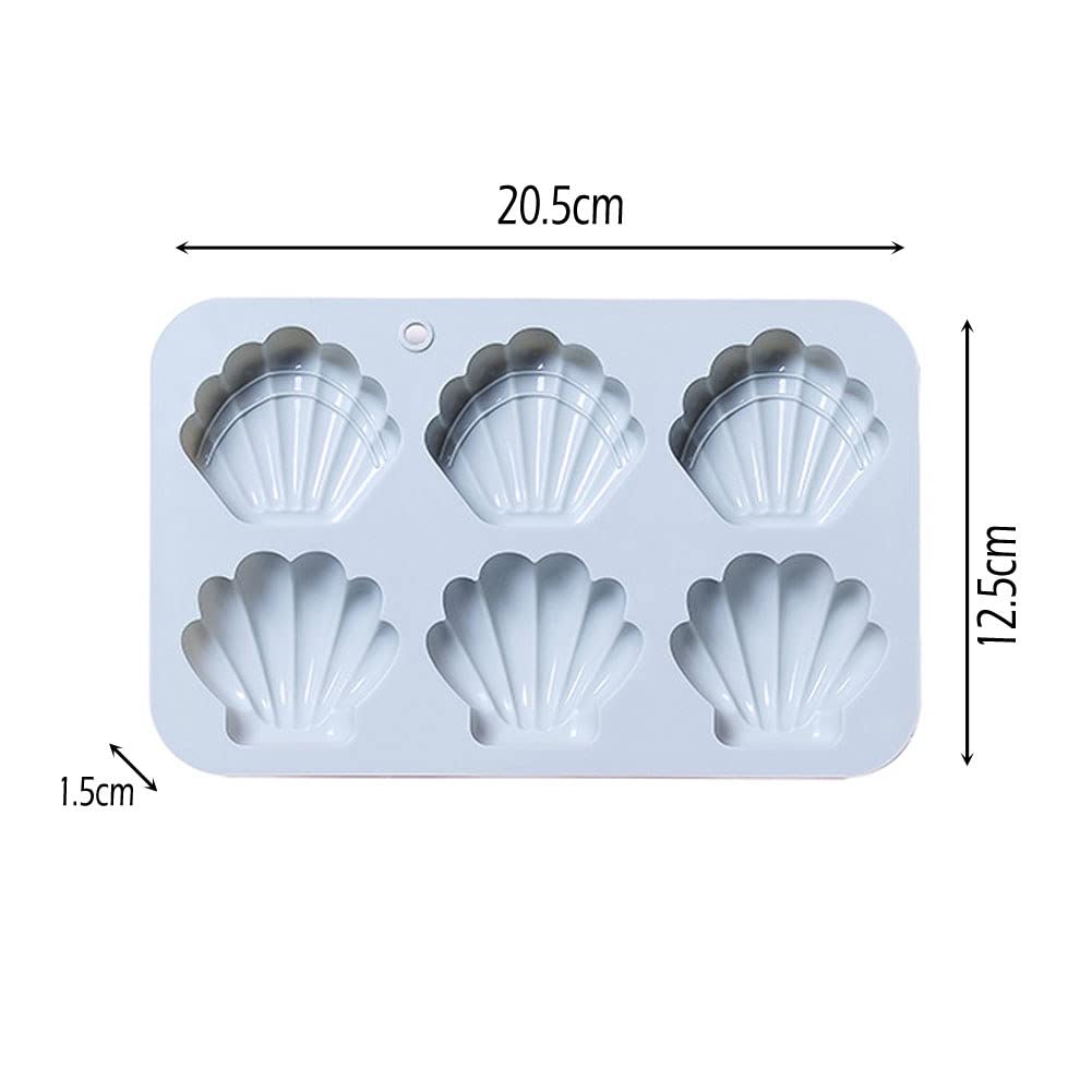 CANDeal Silicone Madeleine Baking Tray Set of 2 - Non-Stick 6-Cavity Madeleine Mold for Cakes, Chocolate, Candy & Biscuits - Perfect for Home Baking, Tea Parties & French Pastry Making