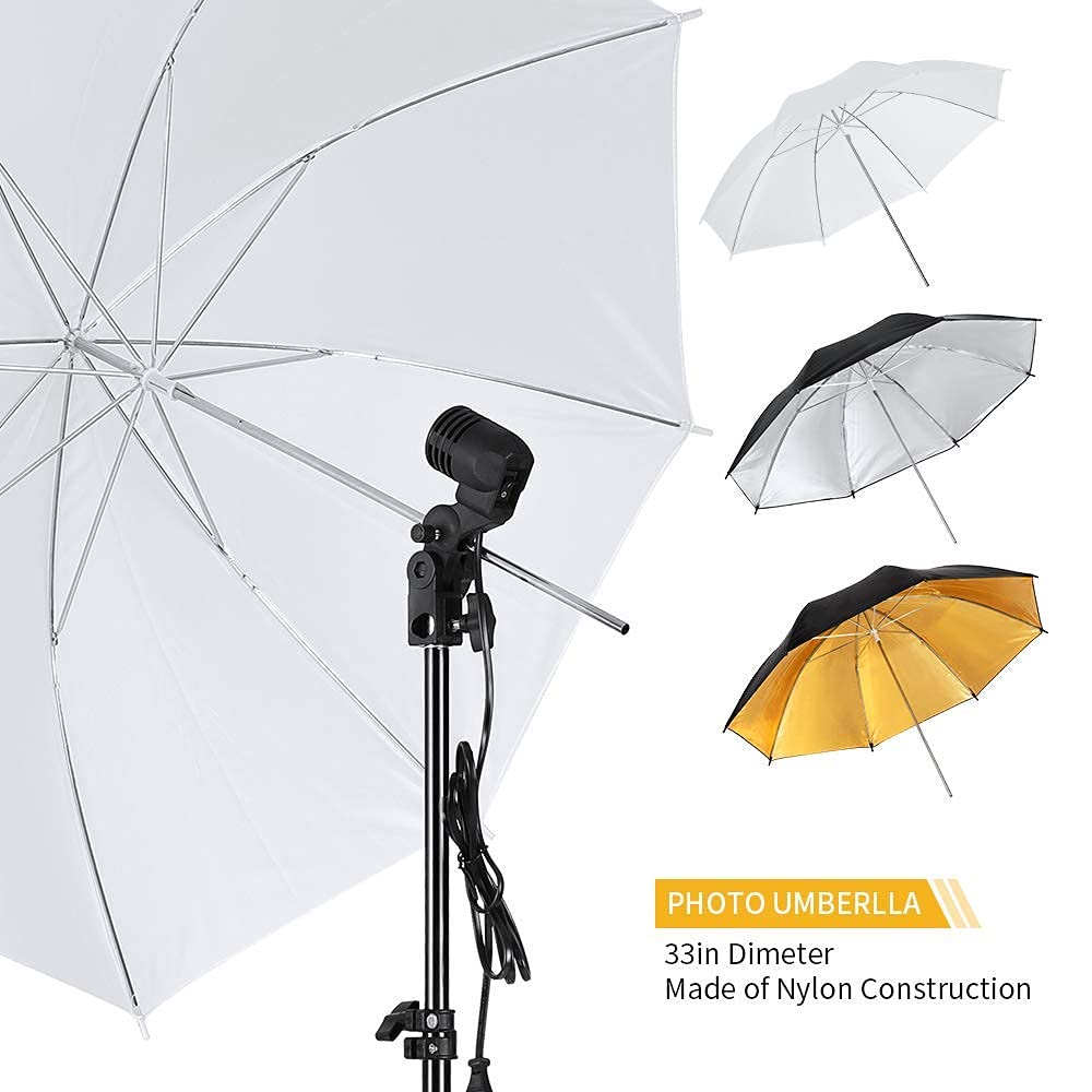 LOMTAP 10ft Backdrop Stand with Green Screen - Professional Photography Lighting Kit Includes 3 Softboxes, 5 Photo Umbrellas & 5-in-1 Reflector - Perfect for Video Equipment, Studio Lights, YouTube Setup and Party Photography