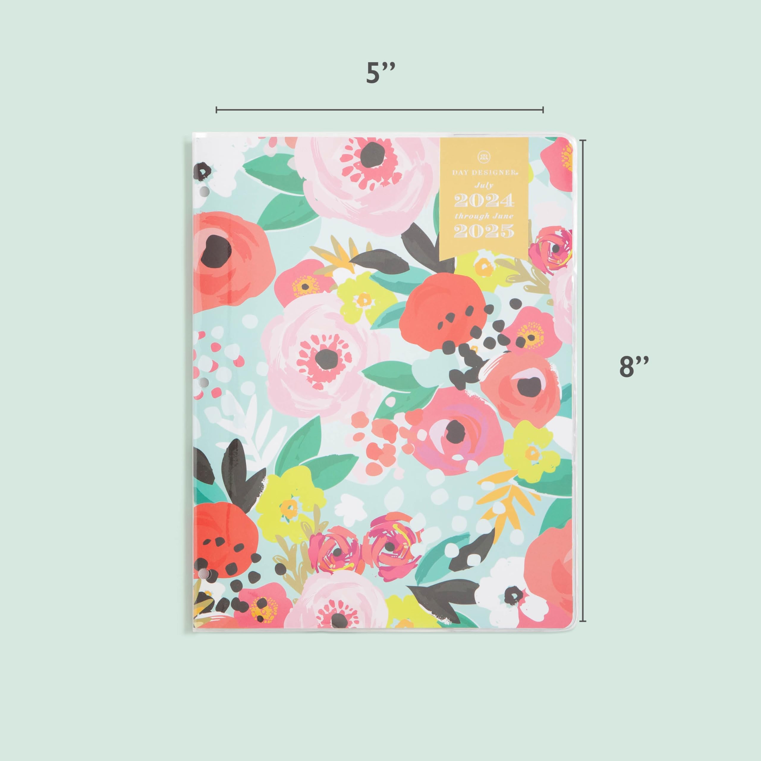 2024-2025 Academic Planner - Blue Sky Day Designer Monthly Organizer 8.5” x 11” with Clear Cover & Stapled Binding, Secret Garden Mint (137901-A25) - Perfect for Students, Teachers & Office Professionals