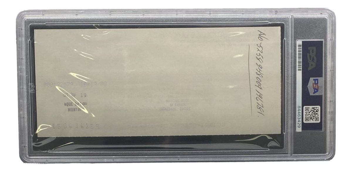 Maurice Richard Autographed Montreal Canadiens Hockey Memorabilia - Signed Bank Check #29 with PSA/DNA COA - Perfect for NHL Collectors, Hockey Fans & Sports Memorabilia Displays