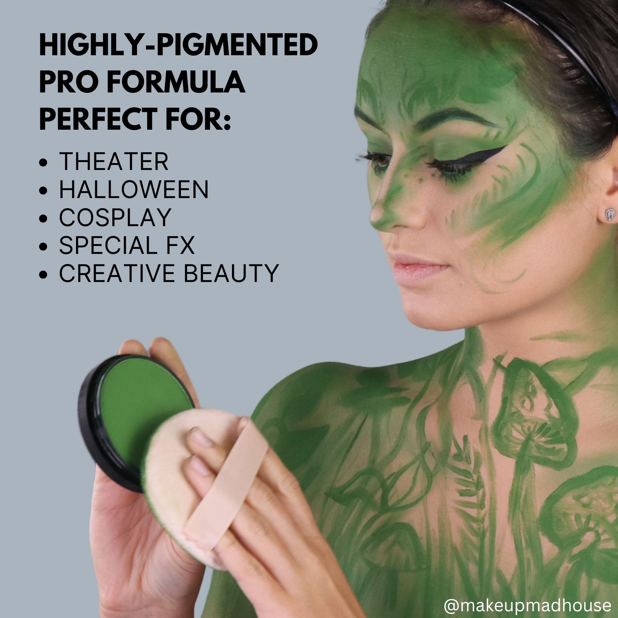 Mehron Makeup StarBlend Cake Makeup - Wet/Dry Pressed Powder Foundation & Body Paint (2oz/56g) - Professional Blue Face Paint for Cosplay, Halloween & Theater Makeup