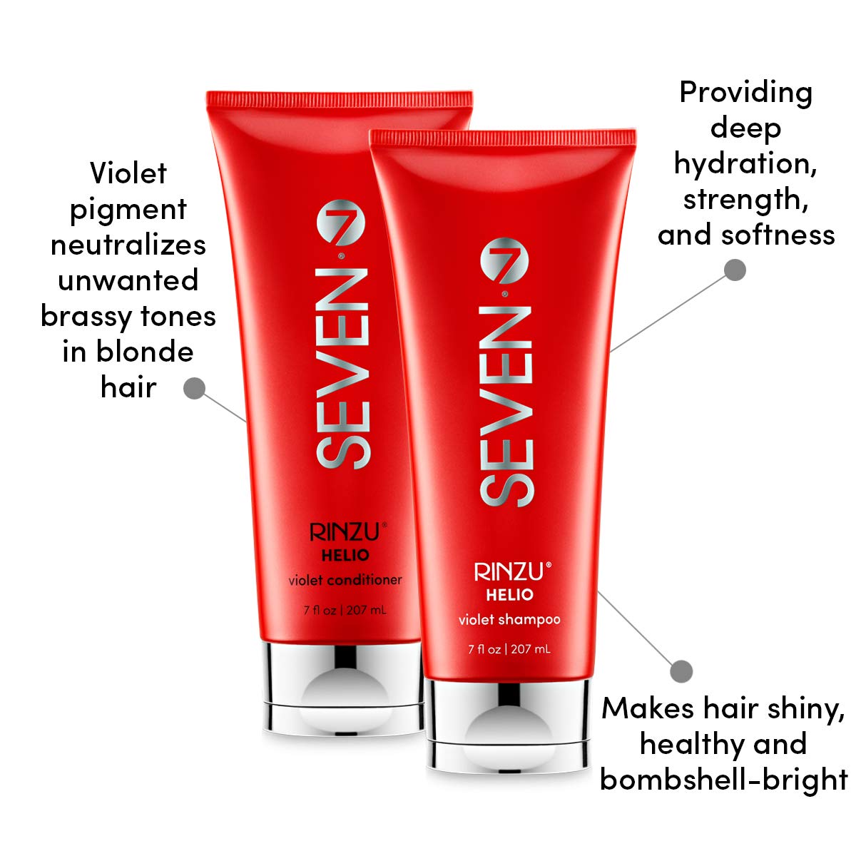 HELIO Violet Shampoo & Conditioner Set for Blonde Hair - Sulfate Free, 14 Fl Oz - Perfect for Color-Treated Hair