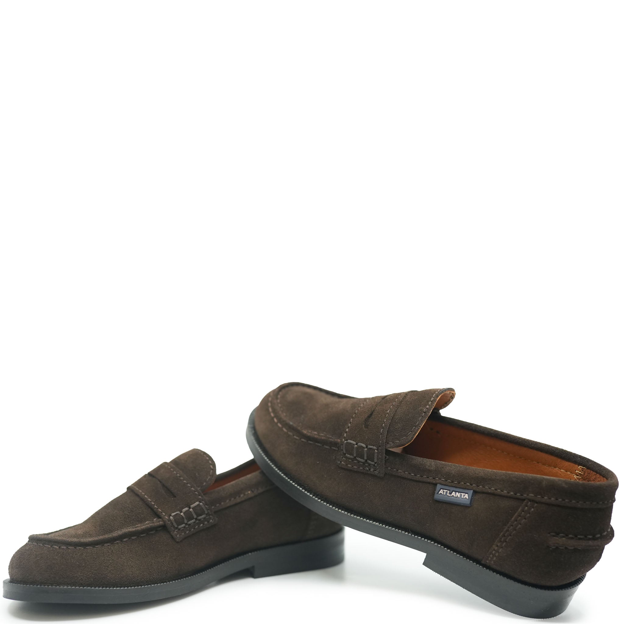 Men's Atlanta Moccasin Penny Loafers - Dark Brown Suede Slip-On Shoes for Casual Wear & Office Outfits