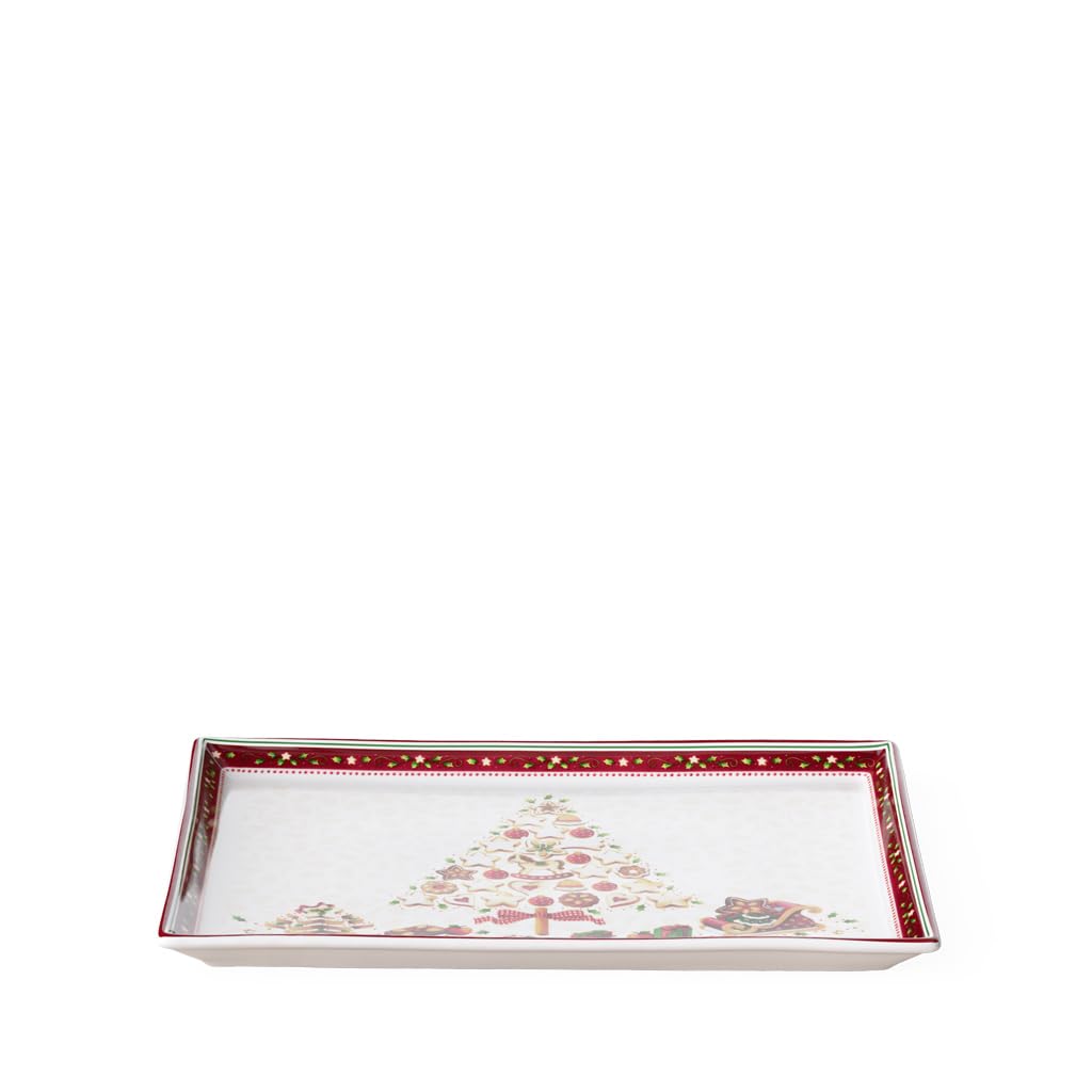 Villeroy & Boch Winter Bakery Delight Porcelain Cake Plate - Premium Christmas Gift & Entertaining Serveware - Dishwasher & Microwave Safe - 15.3 x 10.4 Inches - Perfect for Holiday Desserts, Afternoon Tea & Special Occasions