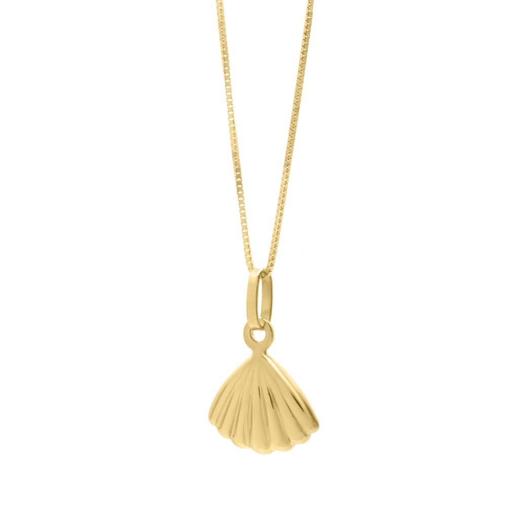 10K Gold Sea Shell Necklace for Women - Elegant Beach Jewelry Gift for Summer, Vacation & Boho Style