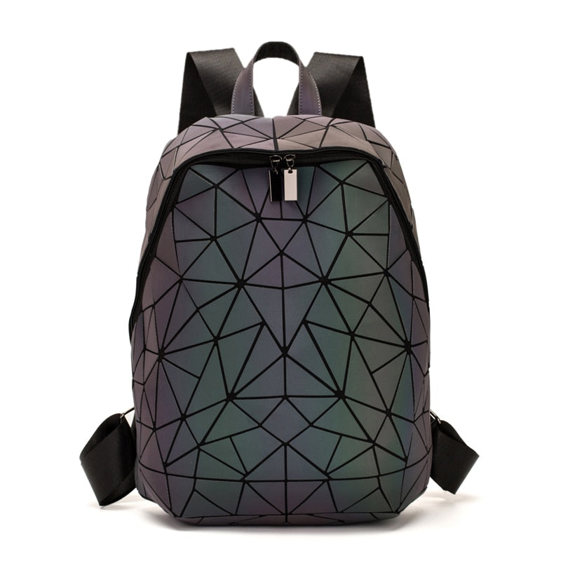 Stylish Geometric Luminous Backpack for Women - Luxury Designer School Bag & College Rucksack with Shoulder Strap | Perfect for Campus, Travel & Everyday Use