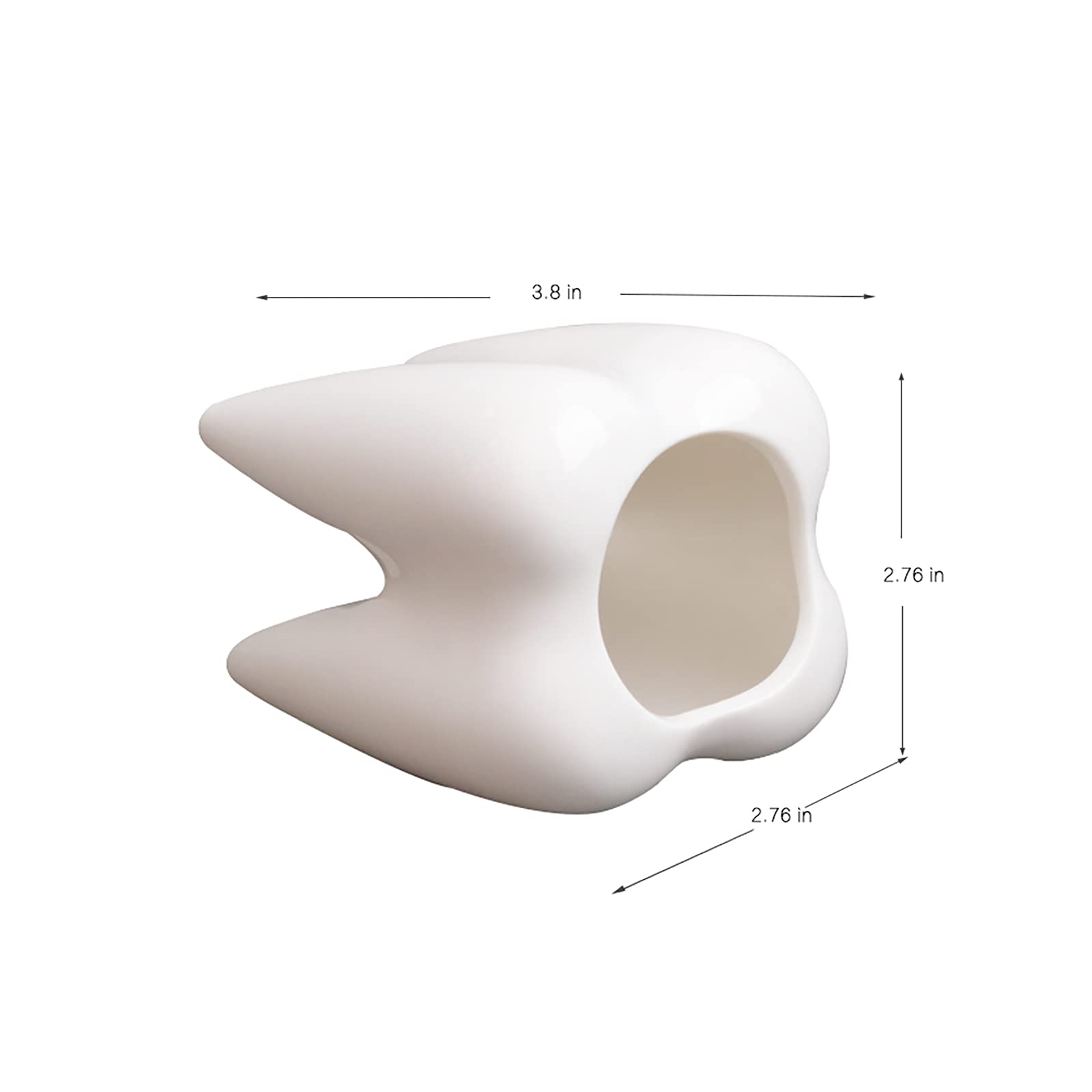 Cute Tooth-Shaped White Ceramic Succulent Planter - Small Cactus Pot & Flower Vase for Home Decor, Creative Pen/Pencil Holder for Office Desk - Perfect for Windowsills, Shelves & Gift Giving (Plants Not Included)