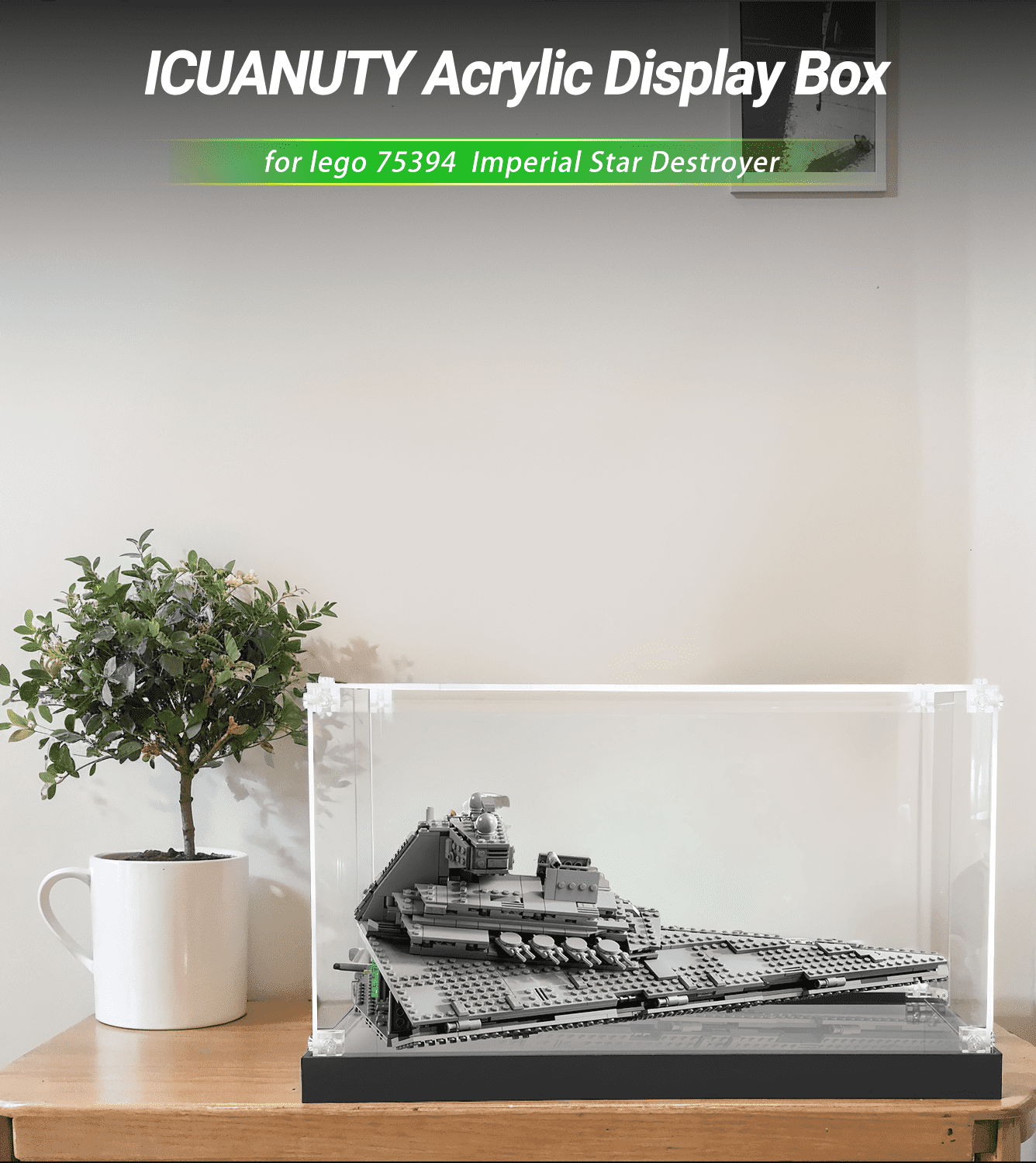 LEGO Star Wars Imperial Star Destroyer 75394 Display Case - Premium Acrylic Showcase for Model Protection & Display | Perfect for Home Decor, Office Collection, and Gift for Star Wars Fans