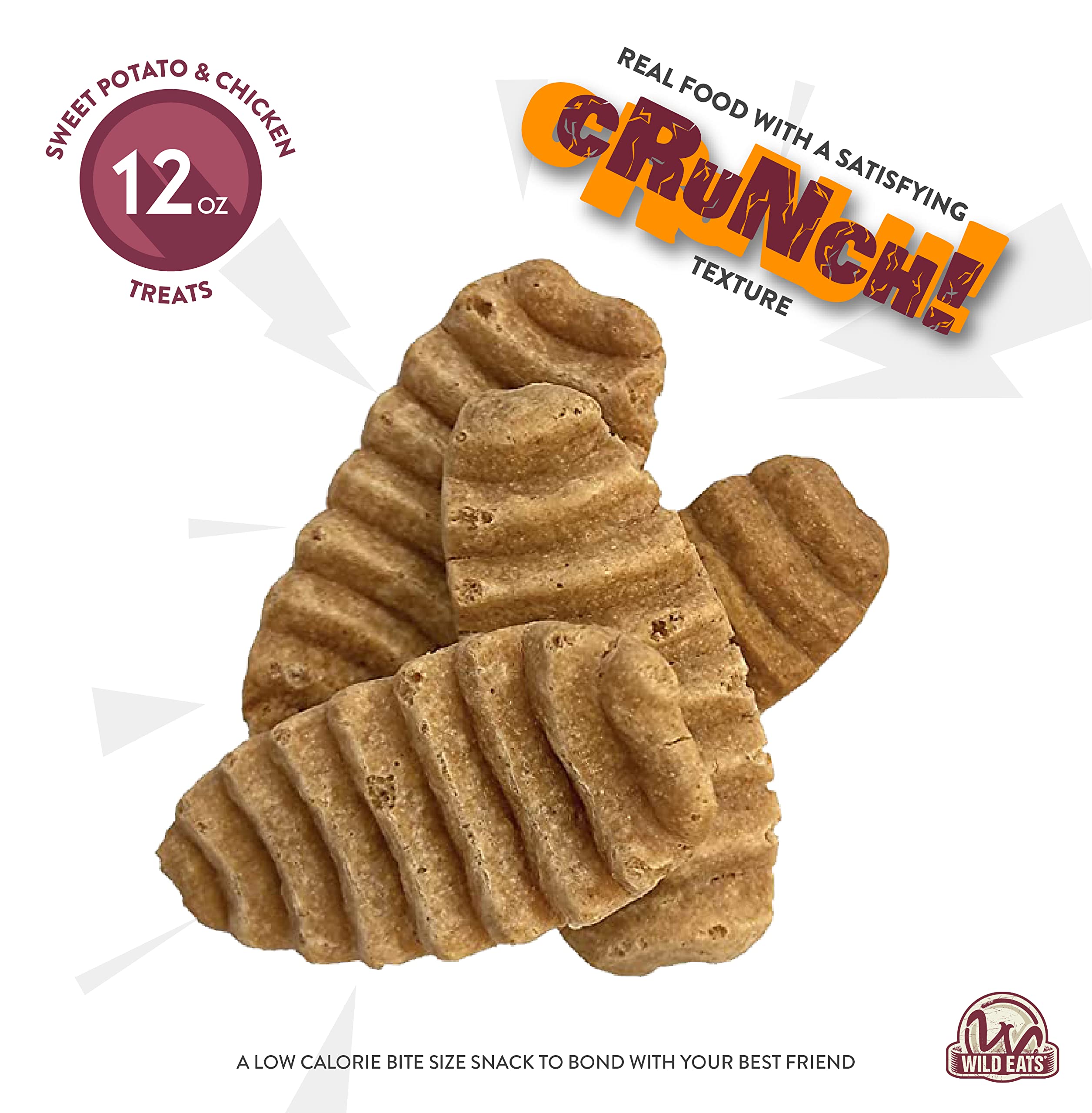 Healthy Low Calorie Sweet Potato & Chicken Dog Treats 12 oz - Grain Free, Low Fat Training Snacks for Small & Large Dogs - Perfect for Reward, Obedience & Dental Care