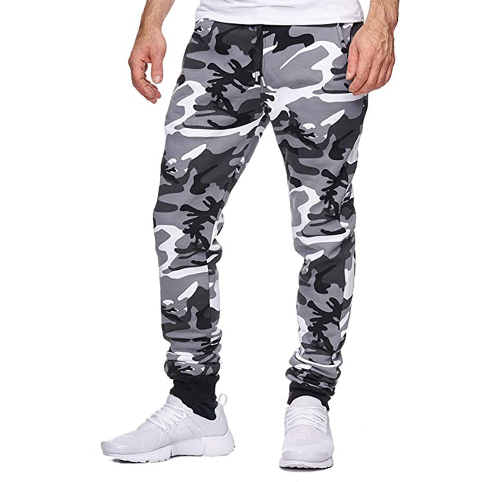 Tobchonp Men's Cargo Pants - Plus Size Casual Workout Pants with Multiple Pockets | Summer Breathable & Comfortable for Running, Hiking, Gym & Outdoor Activities