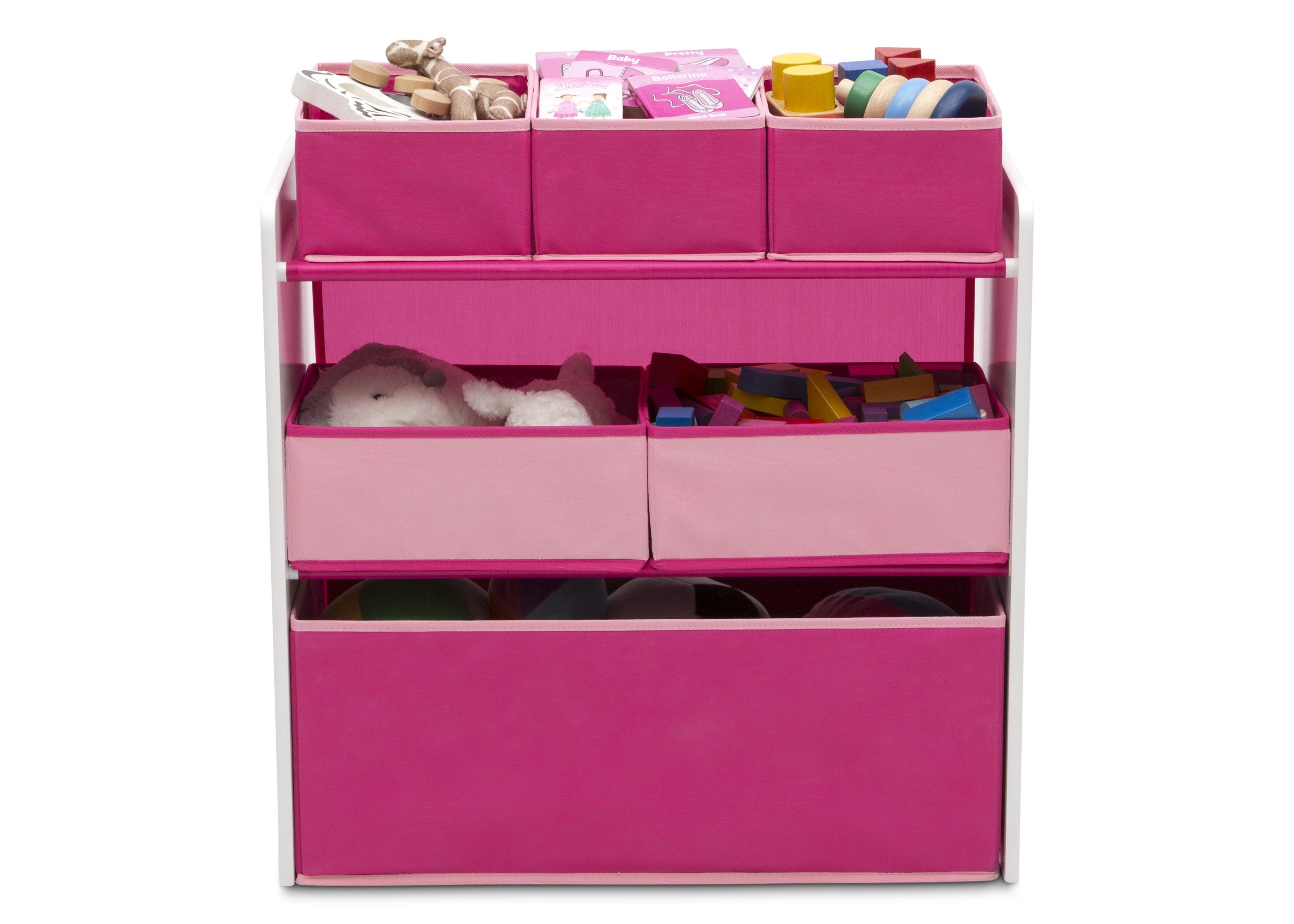 6 Bin Toy Organizer with Storage Bins - Kids Playroom & Nursery Organization Solution for Toys, Books & Games - Perfect for Home, Classroom or Daycare Use