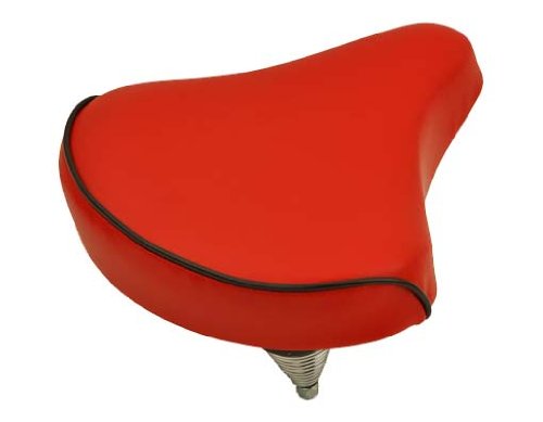 Lowrider Beach Cruiser Bike Saddle 209 Red - Comfortable Bicycle Seat for Cruiser, Chopper, Fixie, Road & Mountain Bikes | Perfect for Beach Rides, Commuting & Urban Cycling
