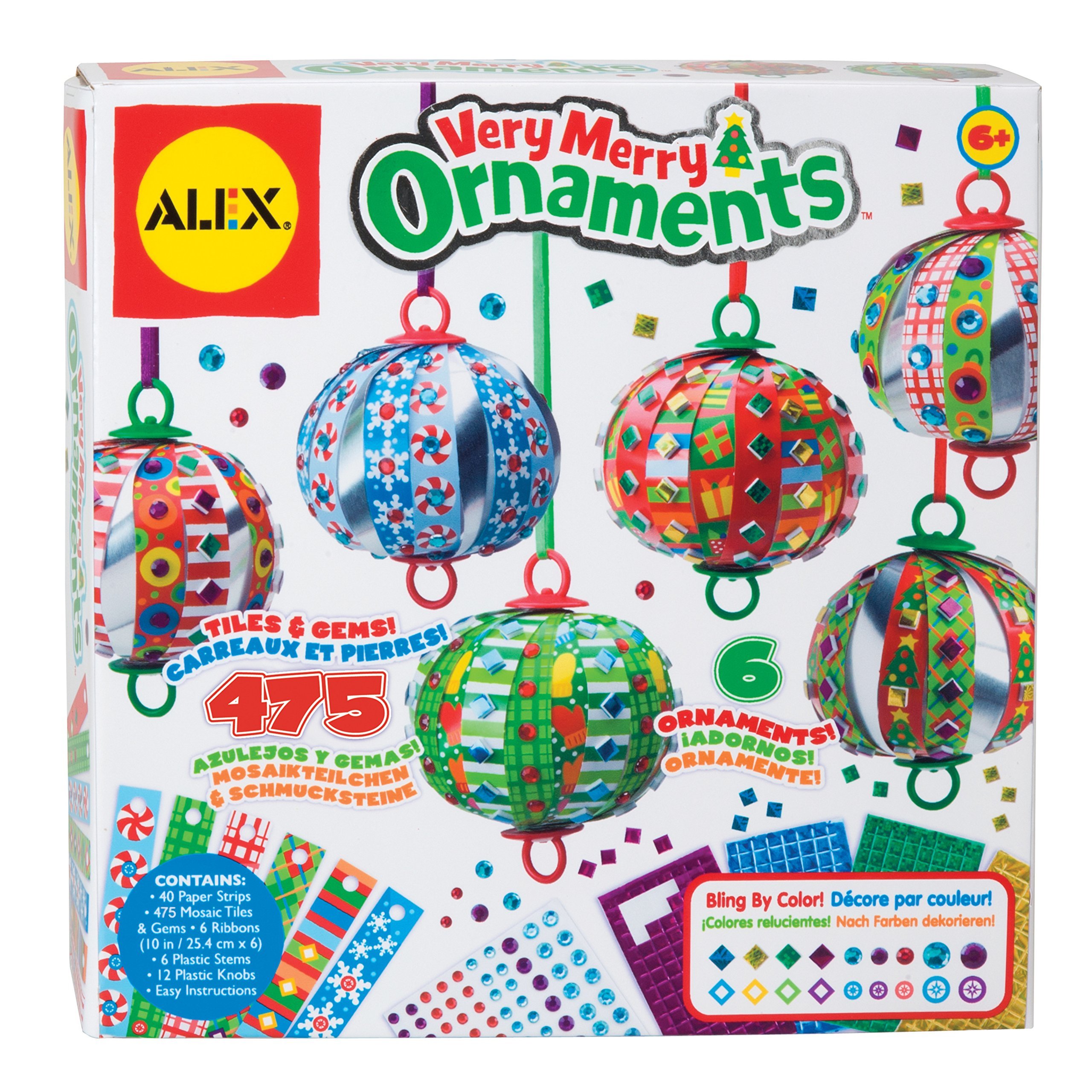 ALEX Toys Craft Very Merry Ornaments Kit - DIY Christmas Tree Decorations for Kids, Holiday Craft Set for Children - Perfect for Family Christmas Activities & Classroom Projects