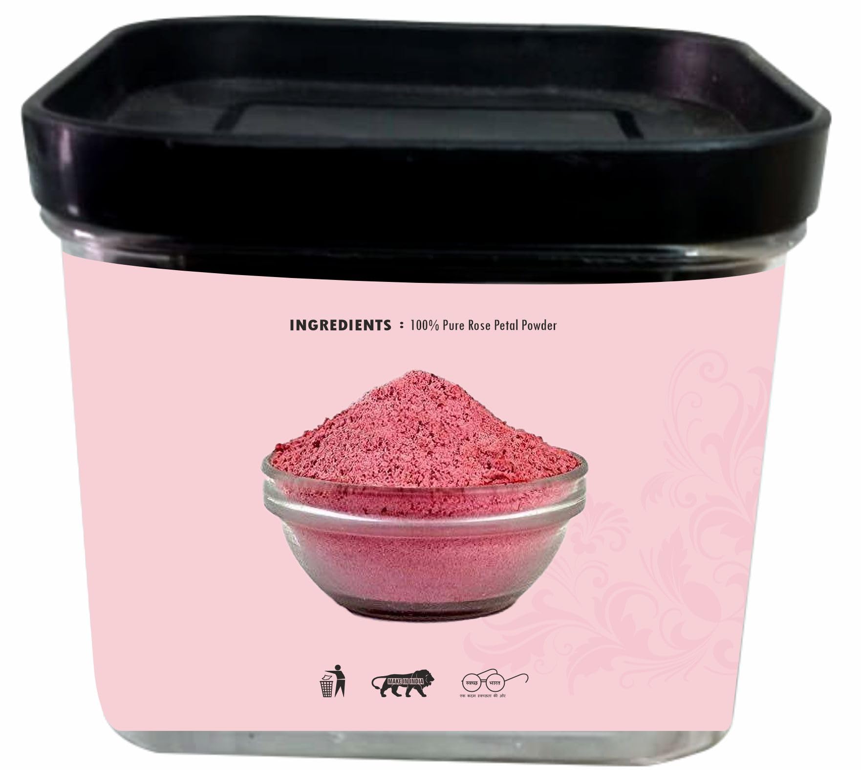 Heilen Biopharm Pink Rose Petal Powder - 100g | Natural Skincare & Body Nourishment | DIY Face Masks, Bath Soaks & Aromatherapy