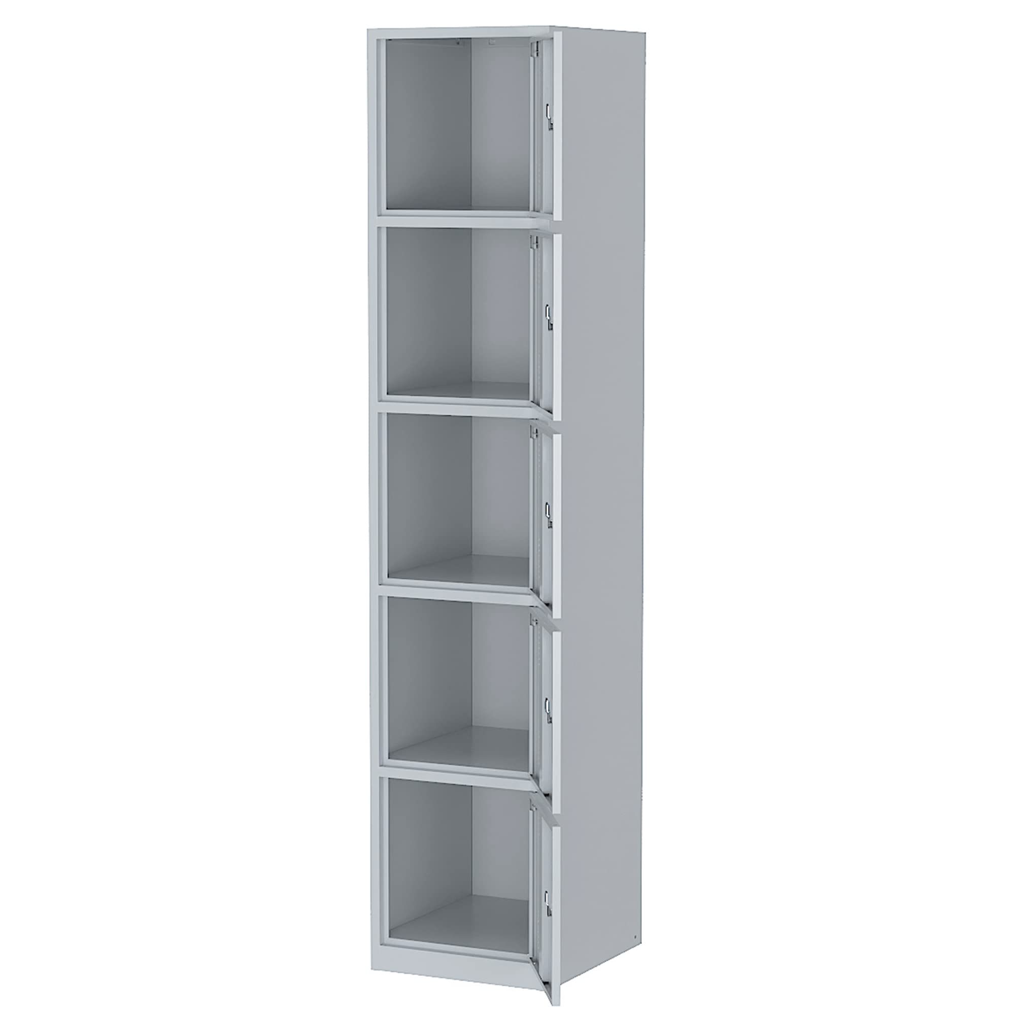 5-Door Lockable Storage Cabinet with Keys - Secure Locker for School, Office, Home & Employee Use - Space-Saving Organization Solution - Gray