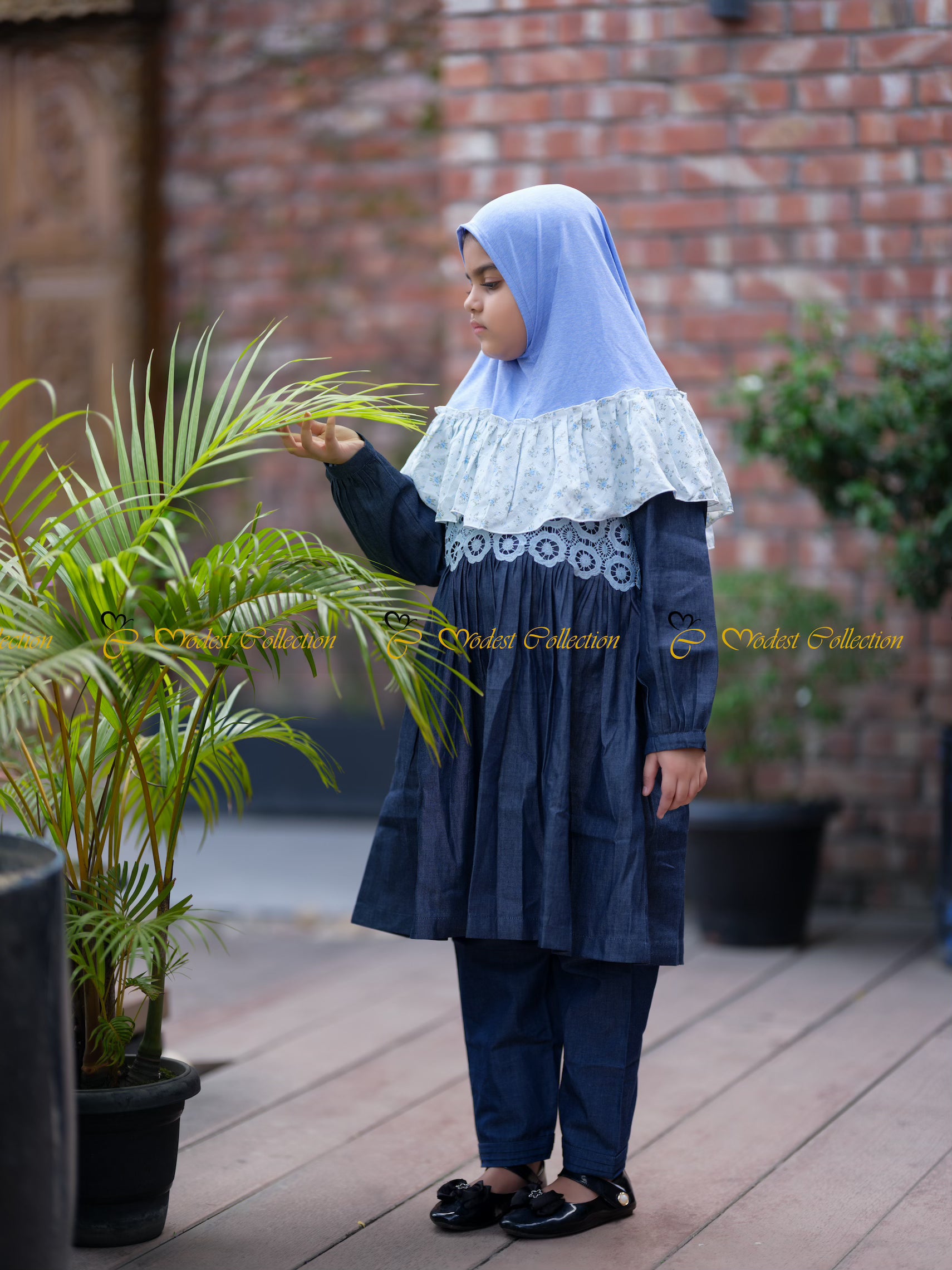 Cute Crochet Denim Dress for Baby Girls | Soft Cotton Handmade Outfit | Perfect for Photoshoots, Parties & Special Occasions