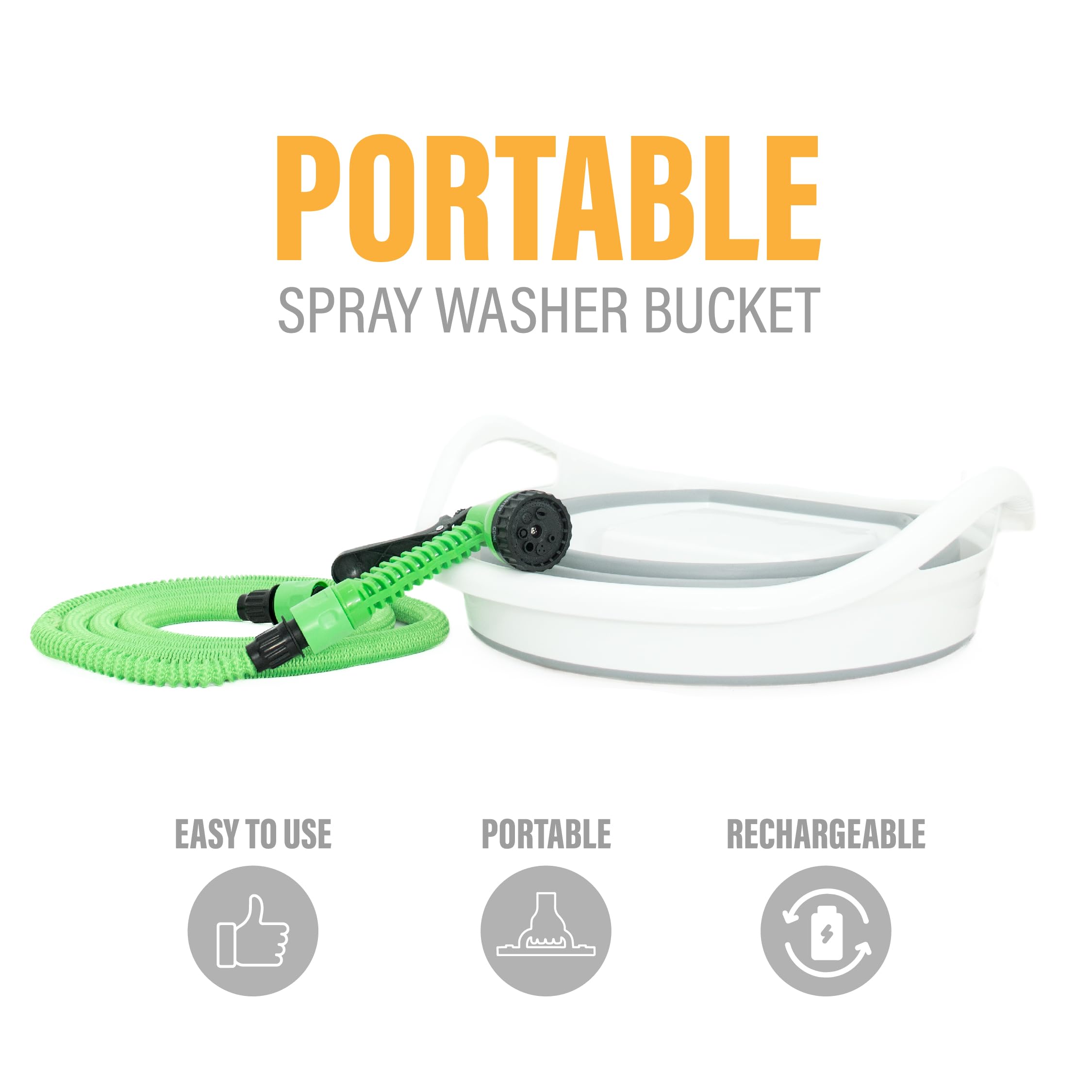 3 Gallon Collapsible Bucket with Electric Pump - Portable Outdoor Shower Kit for Camping, Beach, RV & Emergency Use - Lightweight Rinse System for Travel & Adventures