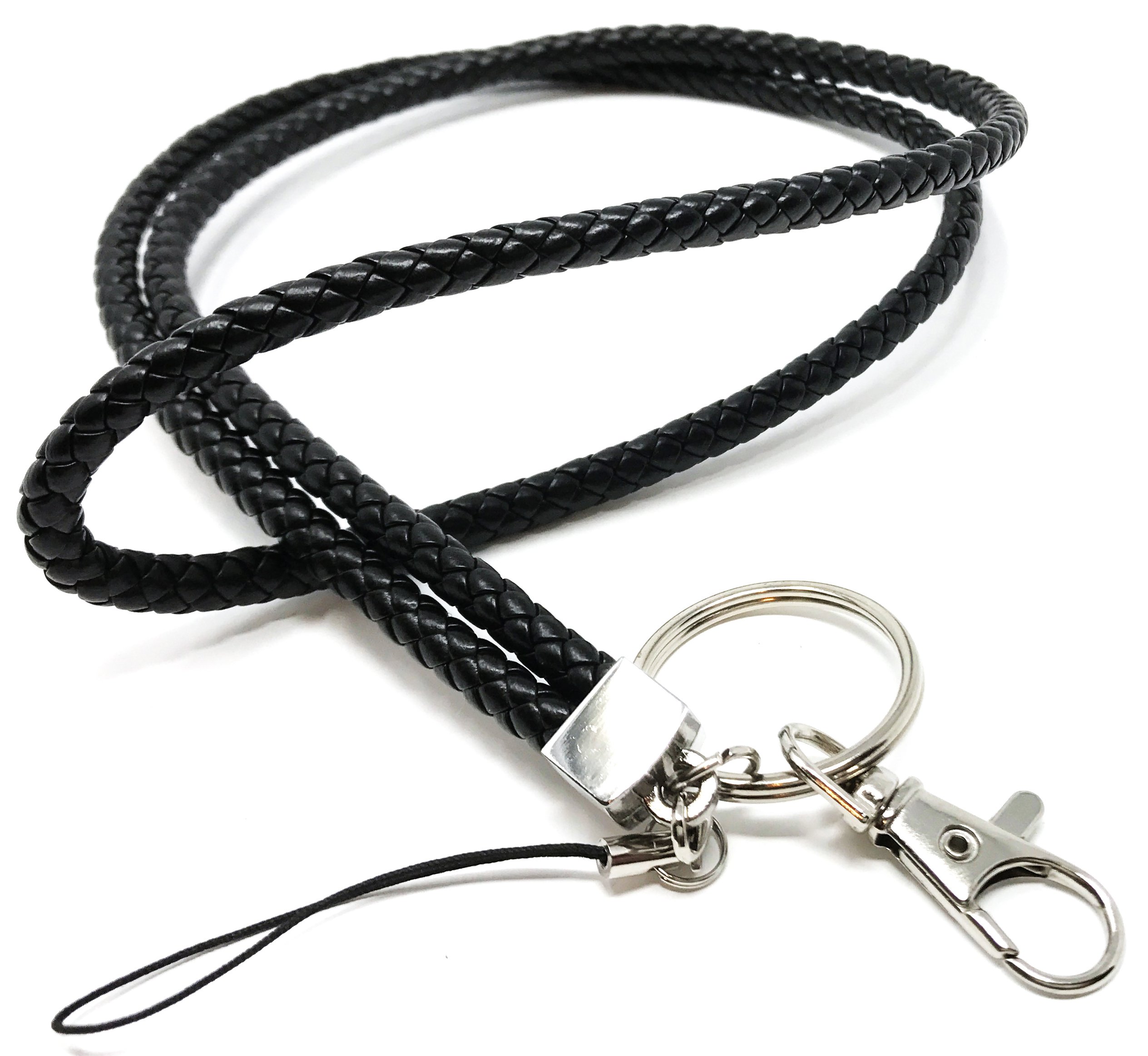 Sparkling Rhinestone Crystal Custom Lanyard with ID Badge Holder & Keychain - Elegant Black for Work, Events & Security Accessories