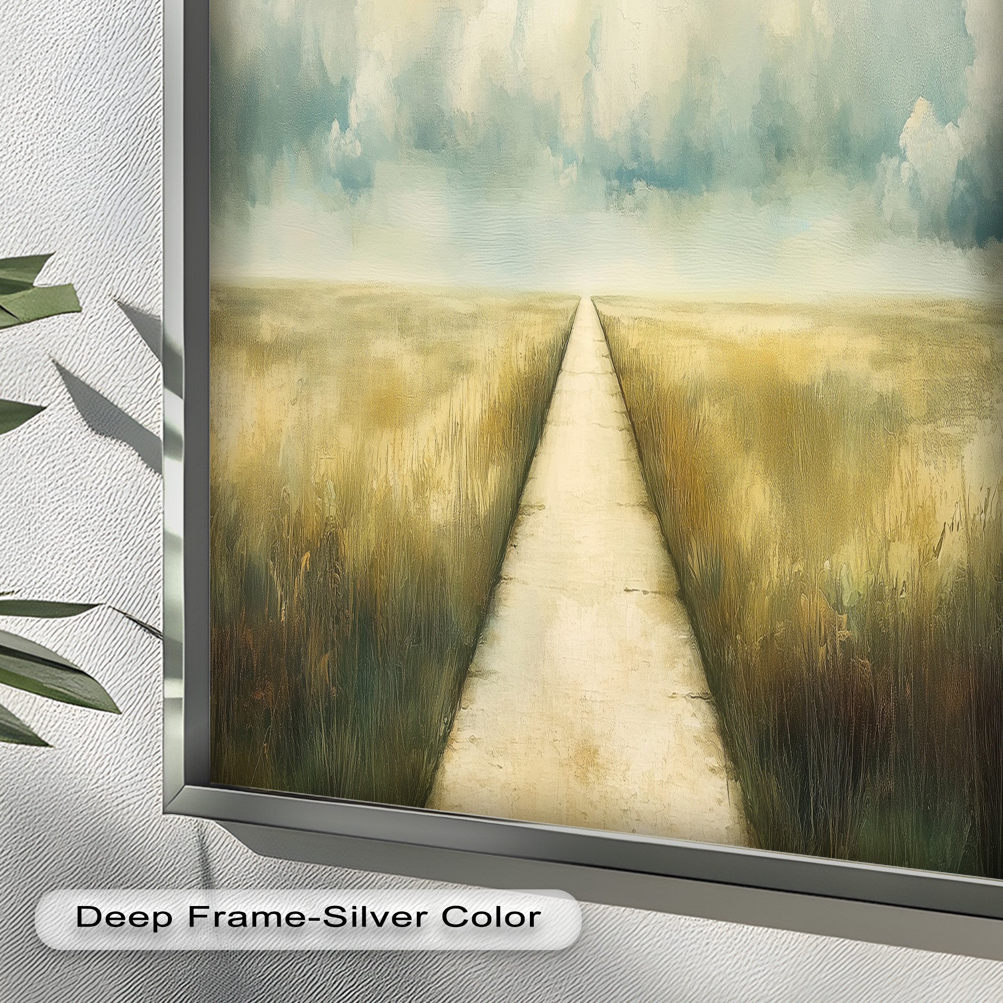 Cloudy Sky Wall Art - Minimalist Landscape Oil Painting for Living Room, Bedroom & Office Decor
