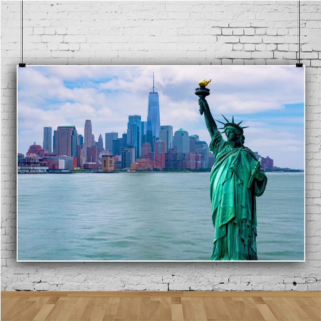 CSFOTO 10x8ft New York Statue of Liberty Photography Backdrop - Independence Day & 4th of July Party Decor, Portrait Background for Kids & Adults - Perfect for Patriotic Celebrations, Photo Booths, and Themed Events