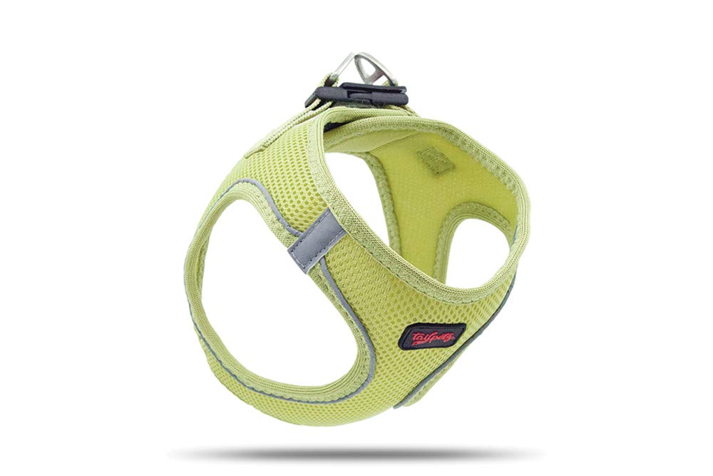Tailpetz No-Pull Step-In Dog Harness with Breathable Mesh & Reflective Strips - Comfortable Vest for Small & Medium Dogs & Cats (Olive, 3XS) - Perfect for Walking, Training & Outdoor Adventures
