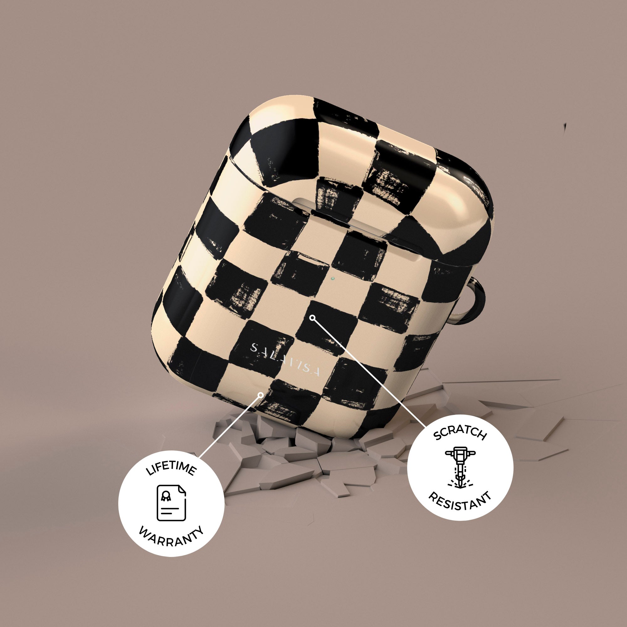 Premium Wooden Chess Board Design AirPods Pro Case - Protective Cover for Apple AirPods 1/2/3 - Perfect for Chess Lovers & Travel Accessories
