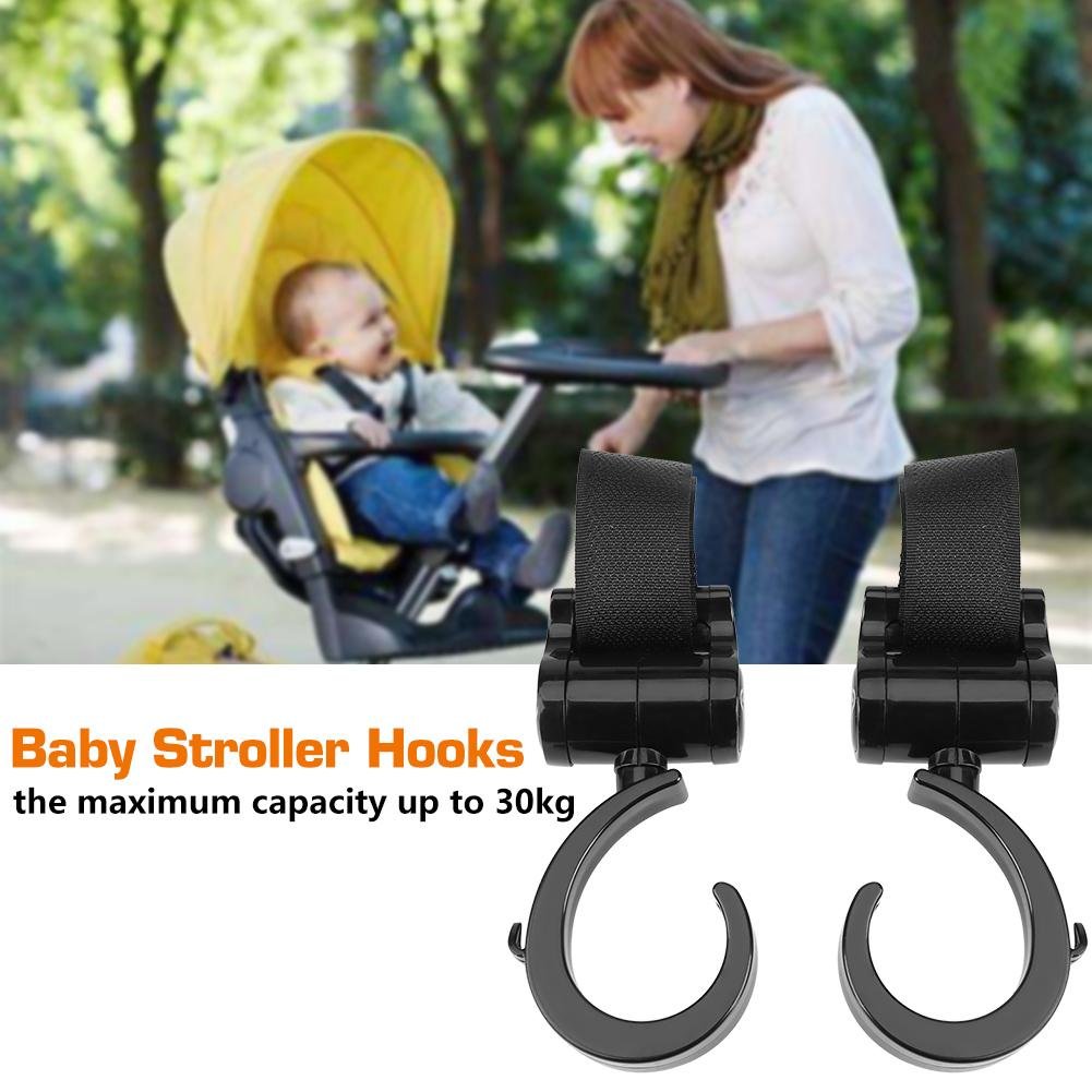 Fdit 2-Pack Stroller Hooks - 360° Rotating ABS Plastic Baby Stroller Hangers for Diaper Bags & Walkers | Perfect for Shopping, Travel & Everyday Use with Infant Pushchairs