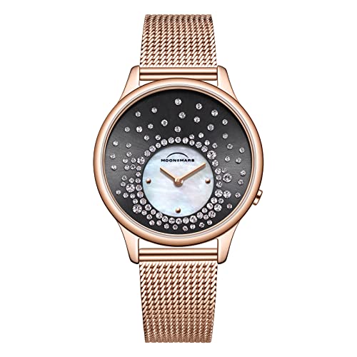 Luxury Women's Wrist Watches with Crystal Accents - Elegant Stainless Steel & Leather Dress Watch - Perfect Gift for Women - Ideal for Office, Party & Special Occasions