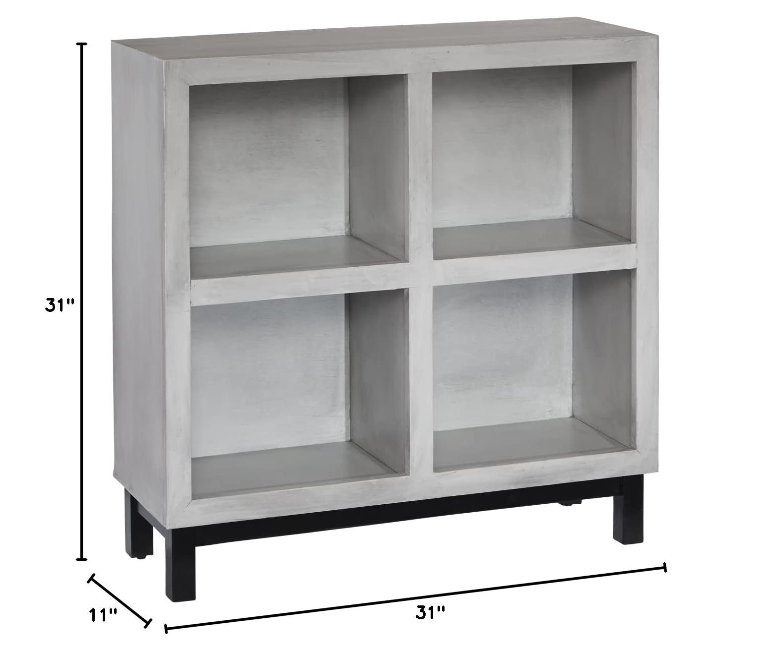 Progressive Furniture Gray Library Accent Bookcase - Modern Bookshelf for Living Room, Home Office & Study Room Decor