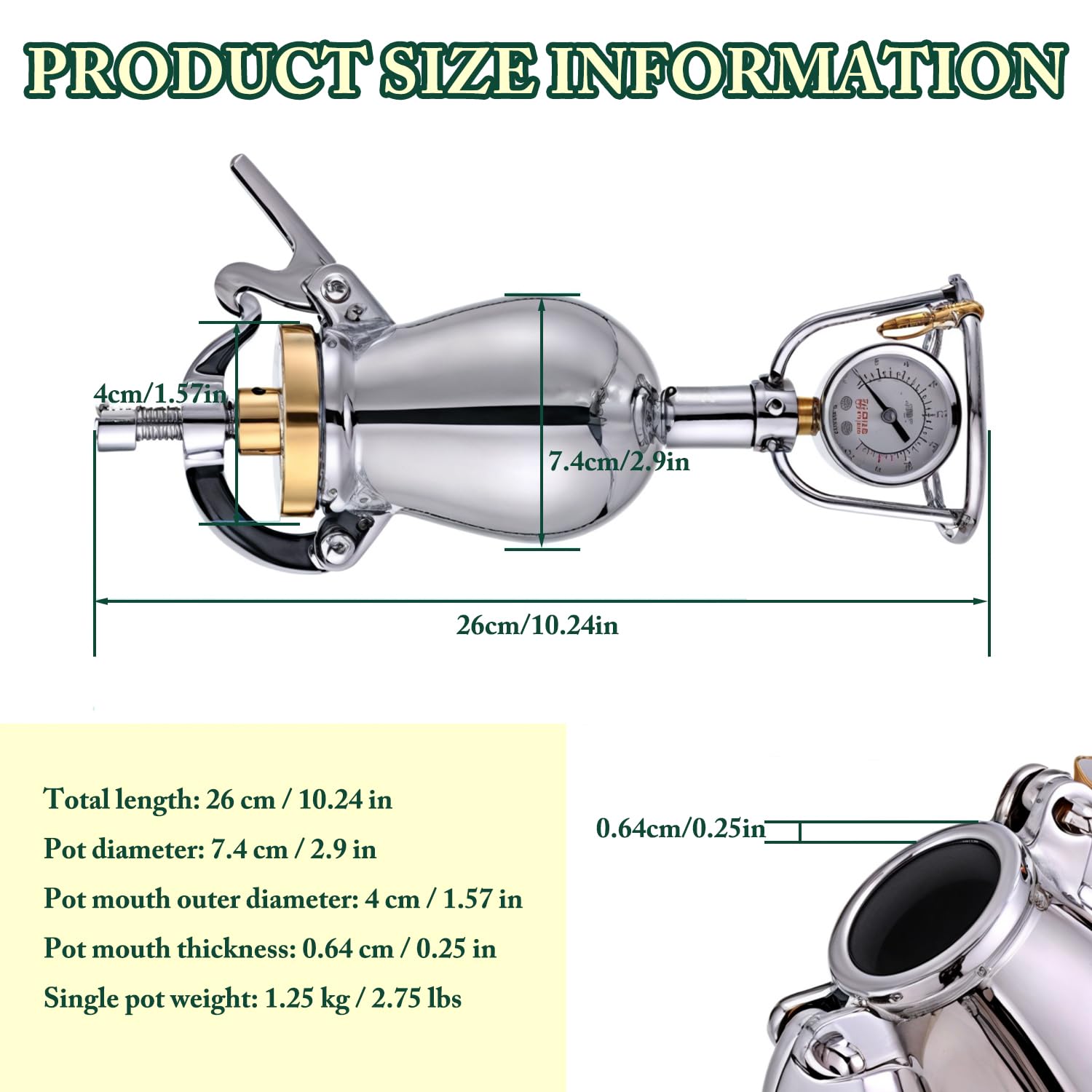 304 Stainless Steel Popcorn Maker Machine - 260ml Hot Air Popper with Wooden Base & Dual Pressure Valve - Perfect for Movie Nights, Parties, and Home Theater Snacks